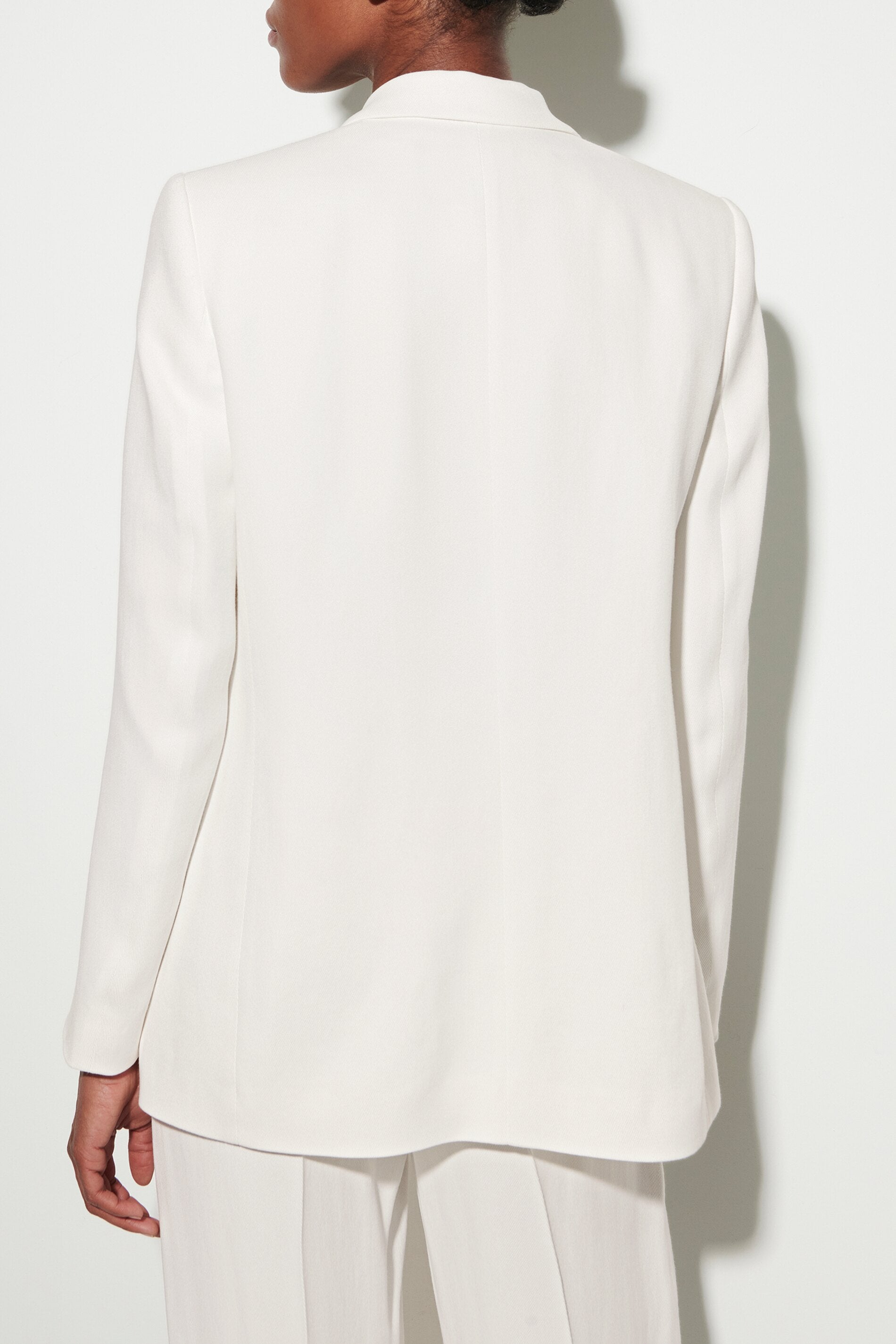 Gabardine-Einknopf-Blazer - milk - Standard | Model Rück