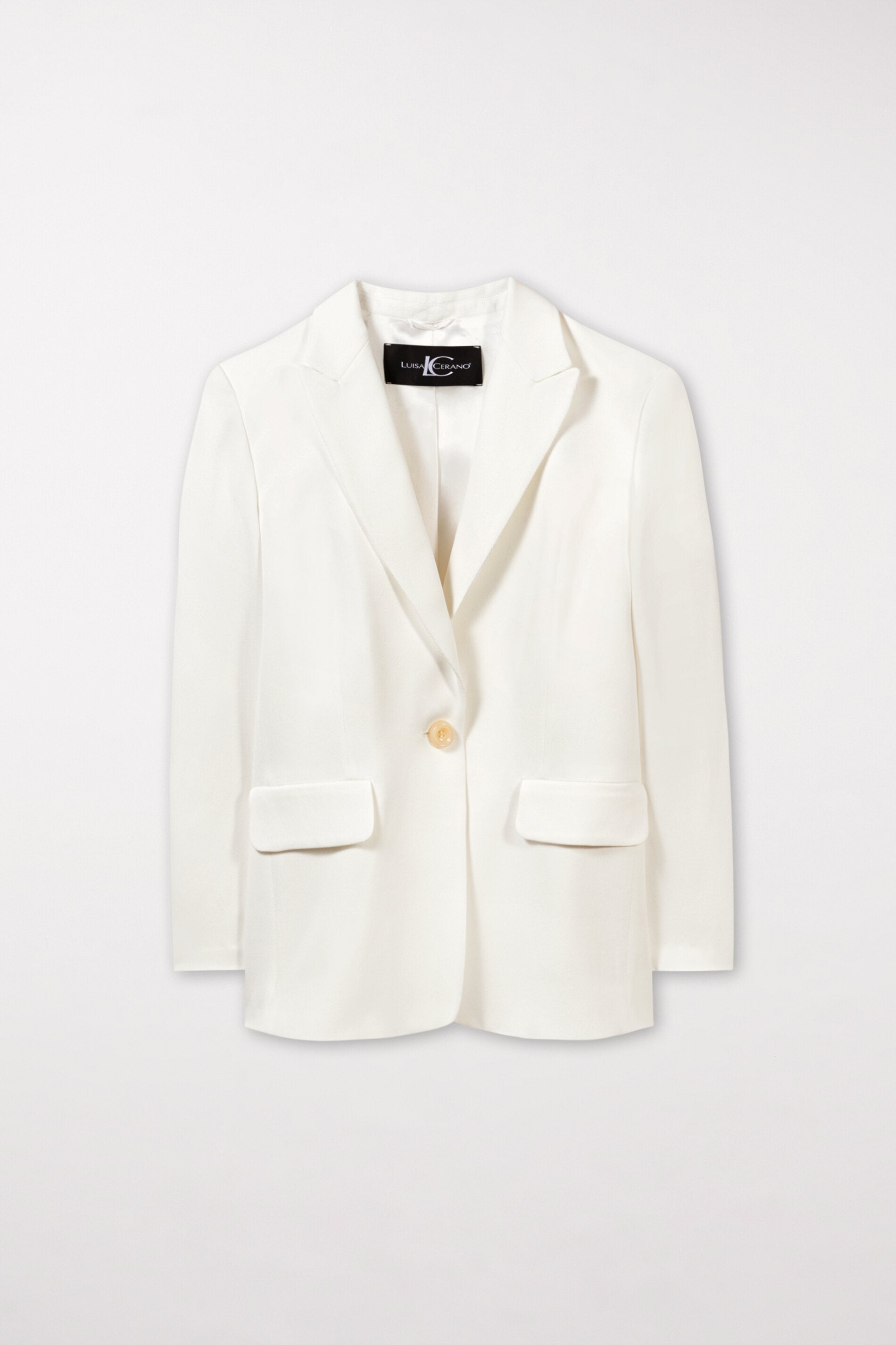 Gabardine-Einknopf-Blazer - milk - Standard | Artikel Front