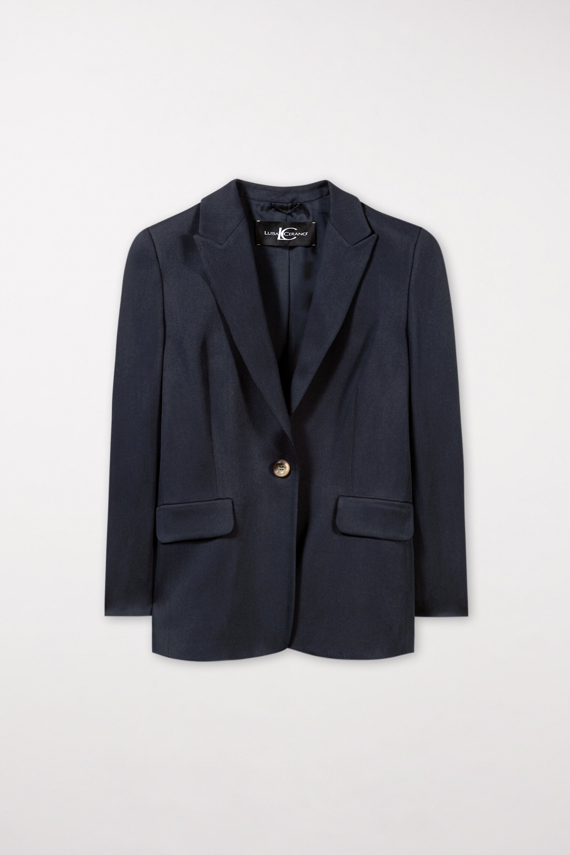 Gabardine-Einknopf-Blazer - dark navy - Standard | Artikel Front