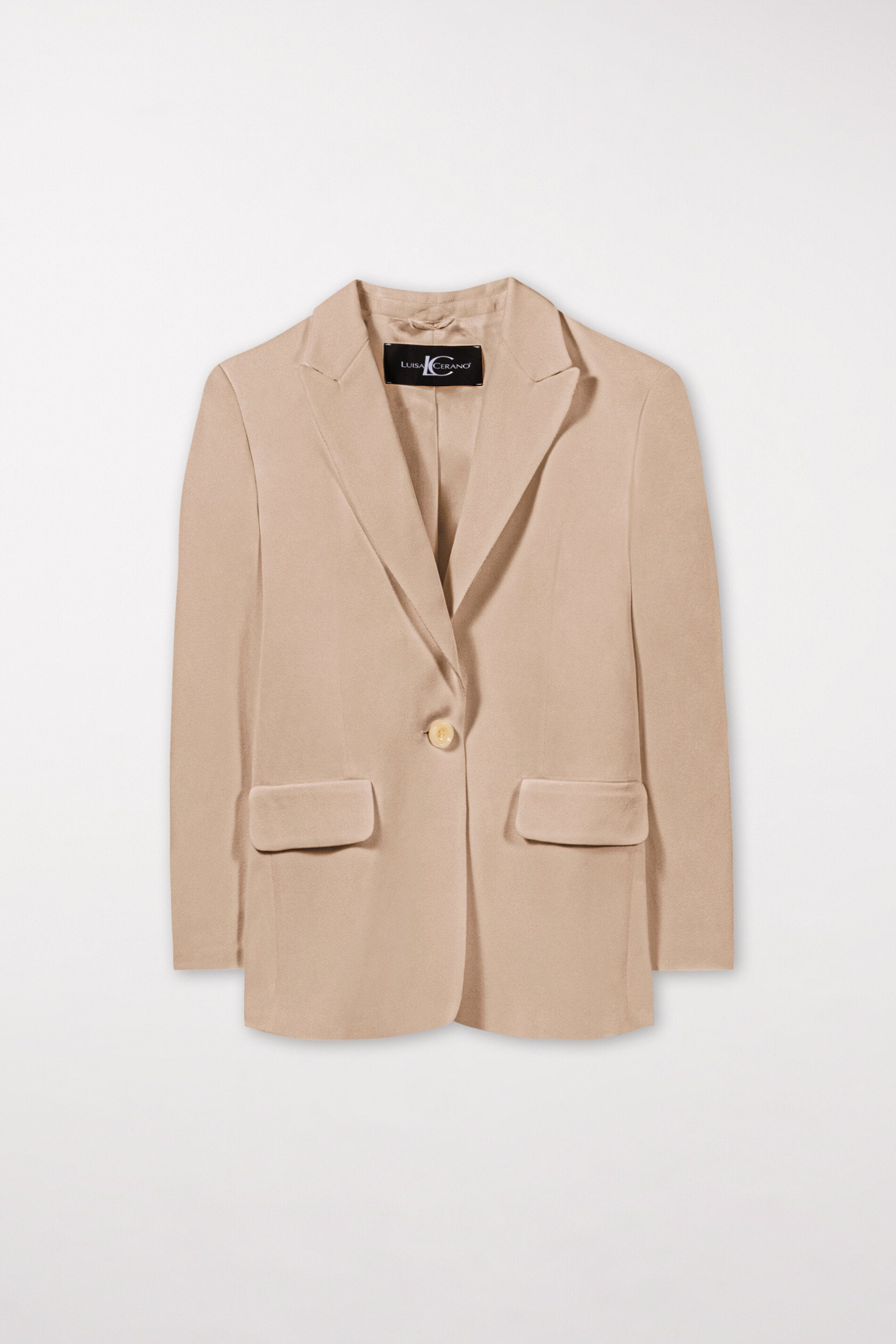 Gabardine-Einknopf-Blazer - cashew - Standard | Artikel Front