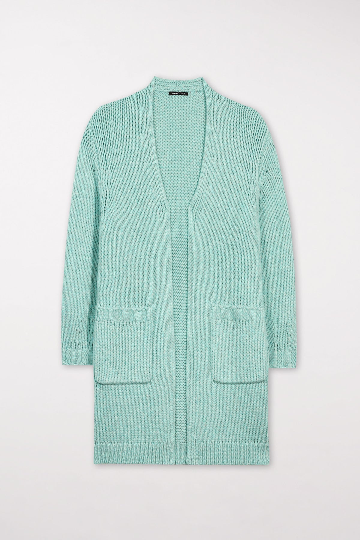 Strickjacke aus Woll-Mix - mineral aqua - Standard | Artikel Front