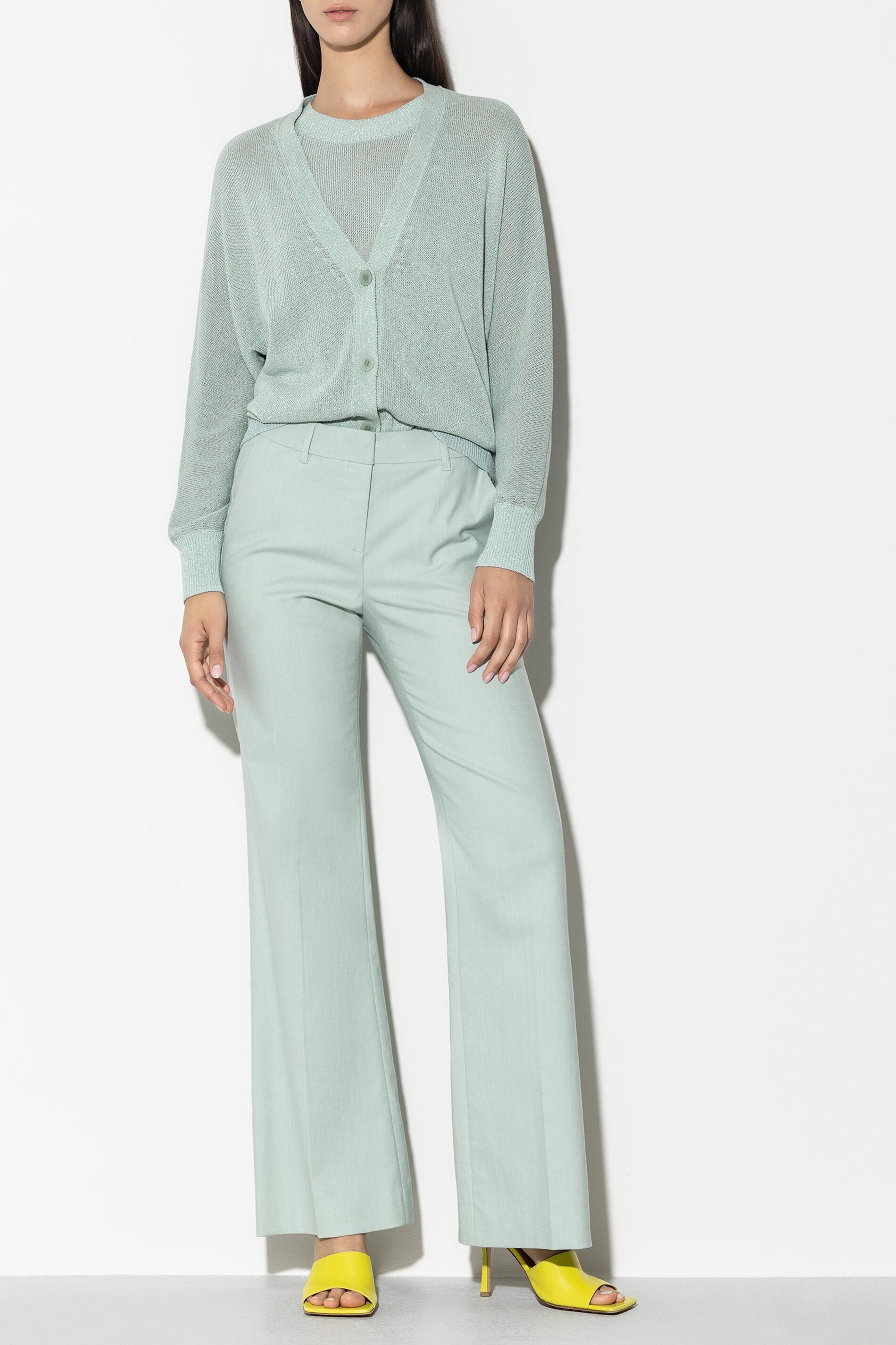 Cardigan in Parallelo-Optik - mint - Standard | Model Front