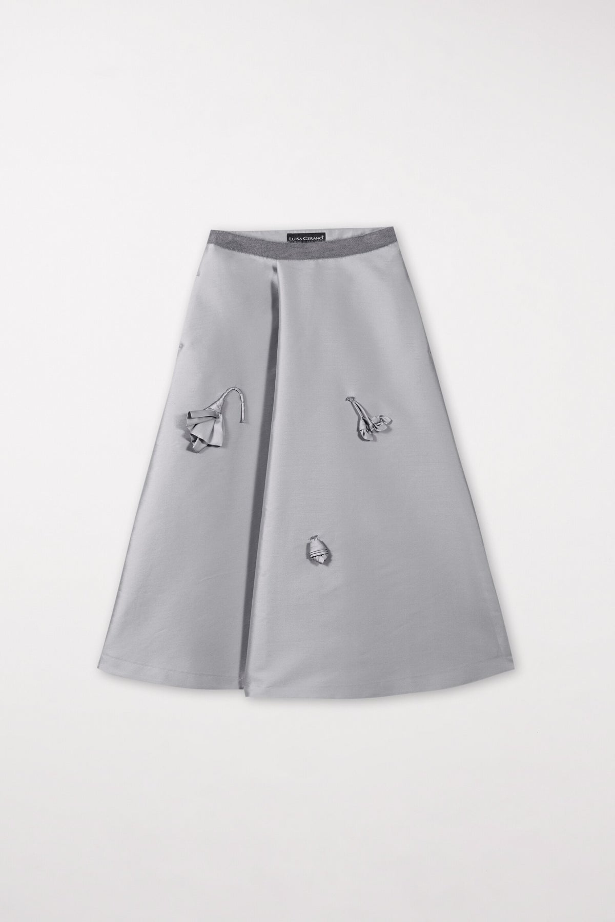 Maxirock mit Blütenmotiv - silver grey - Standard | Artikel Front