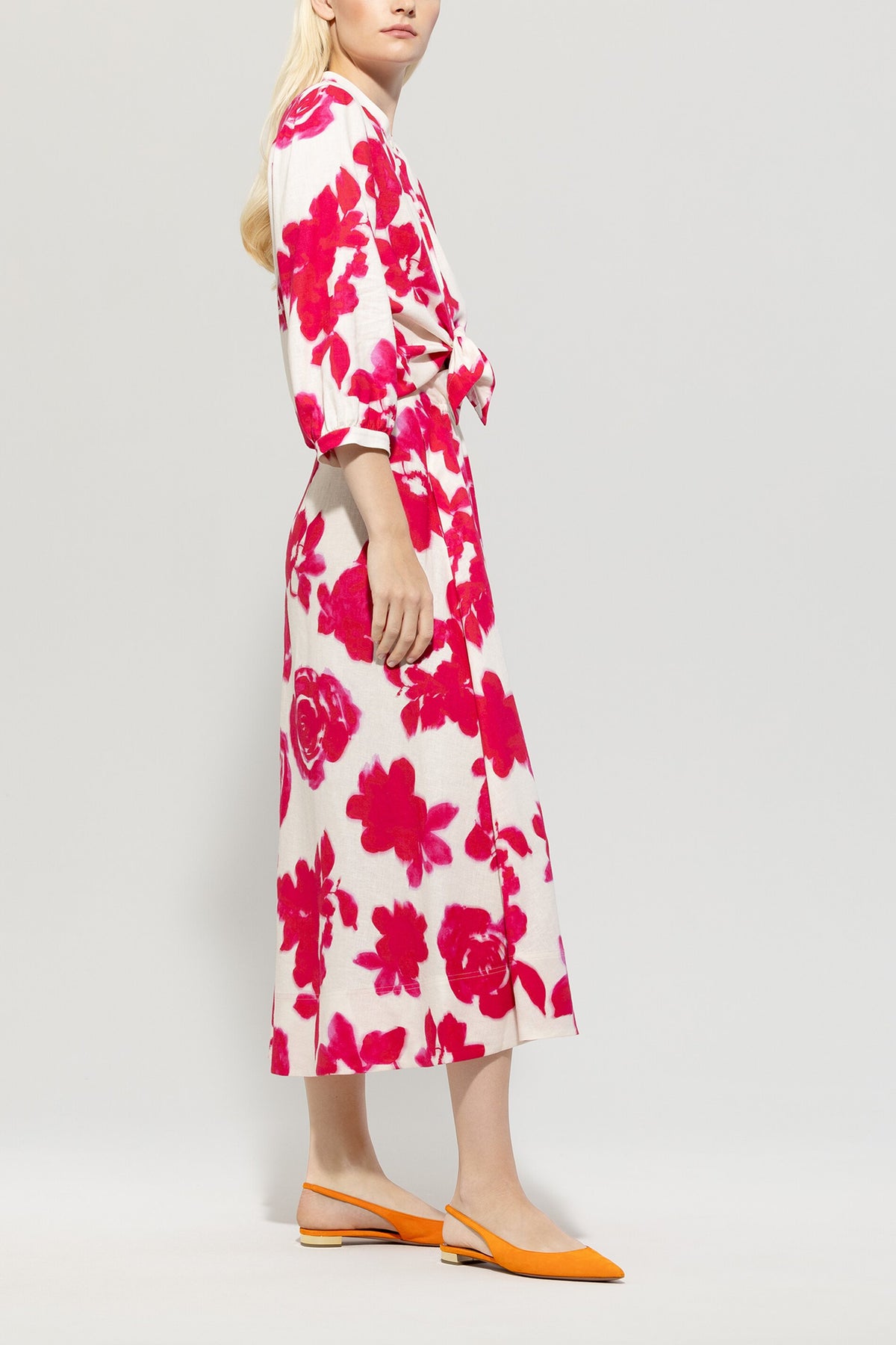 Maxirock mit Flower-Print - blossom pink / multi - Standard | Model Seite