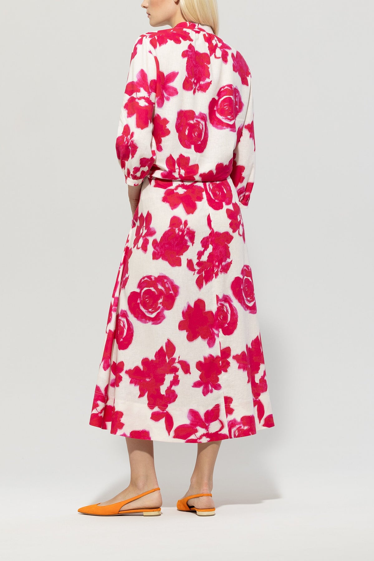 Maxirock mit Flower-Print - blossom pink / multi - Standard | Model Rück