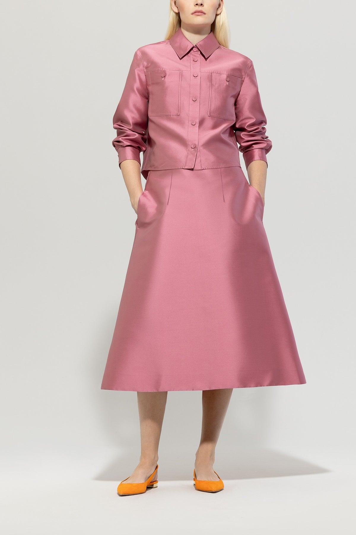 Twill-Midirock - cherry blossom - Standard | Model Front