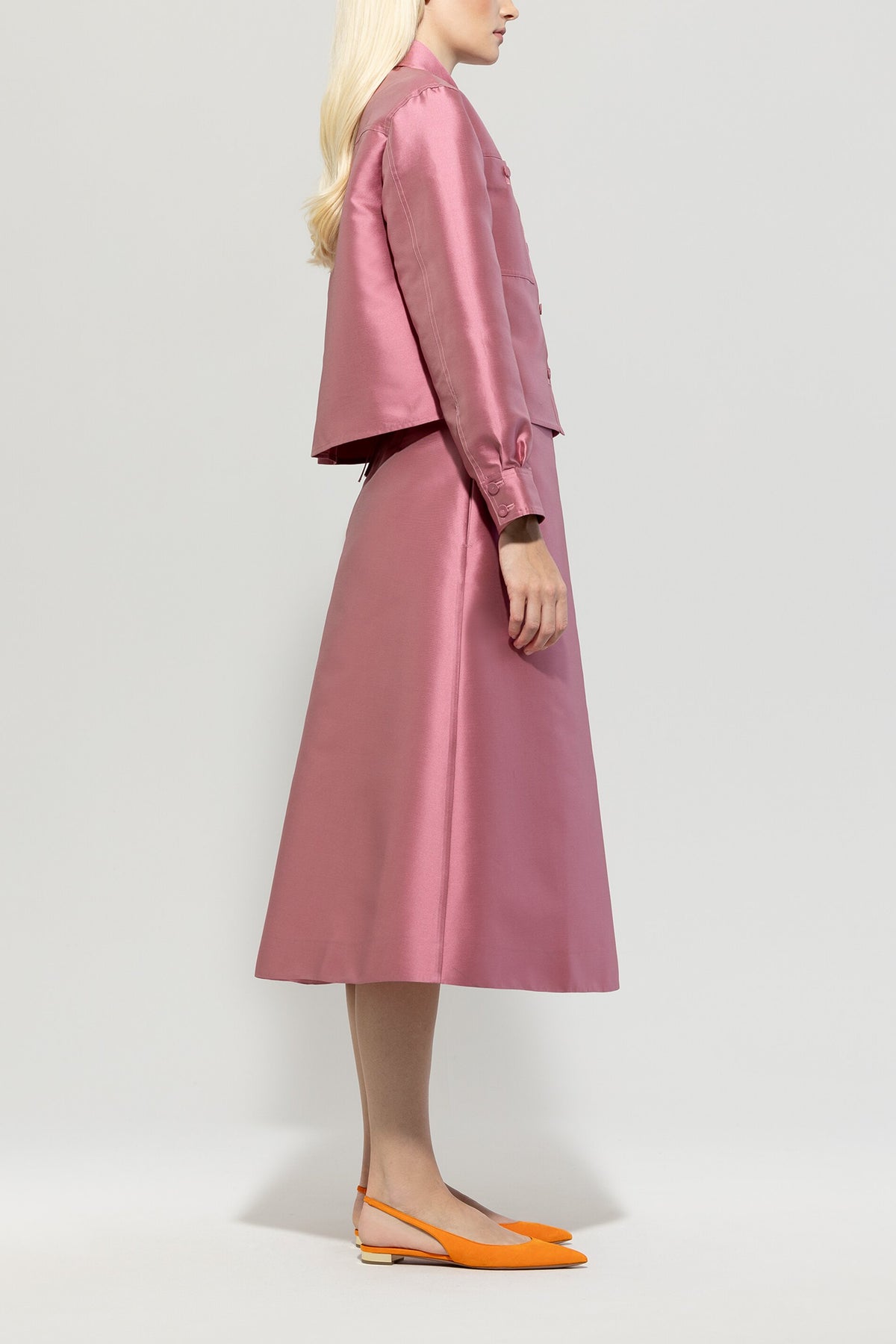 Twill-Midirock - cherry blossom - Standard | Model Seite
