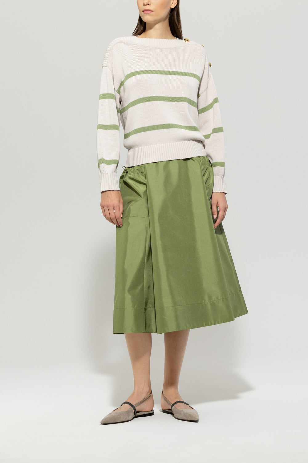 Taffeta skirt - smoky green - Standard