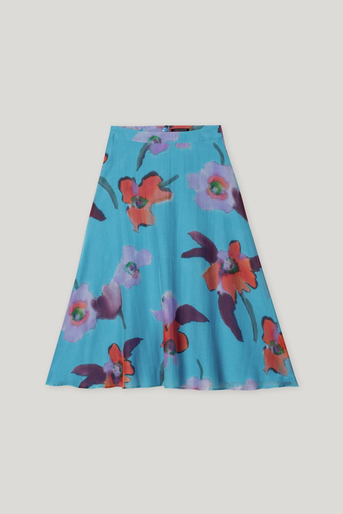 Bahnenrock mit Hibiskus-Print - multi - Standard | Artikel Front