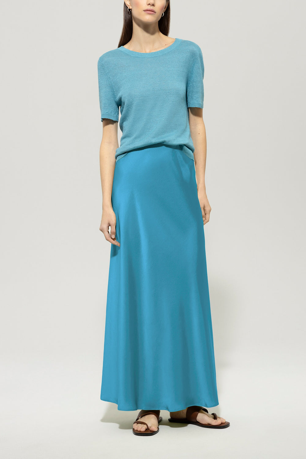 Techno silk skirt - turquoise - Standard