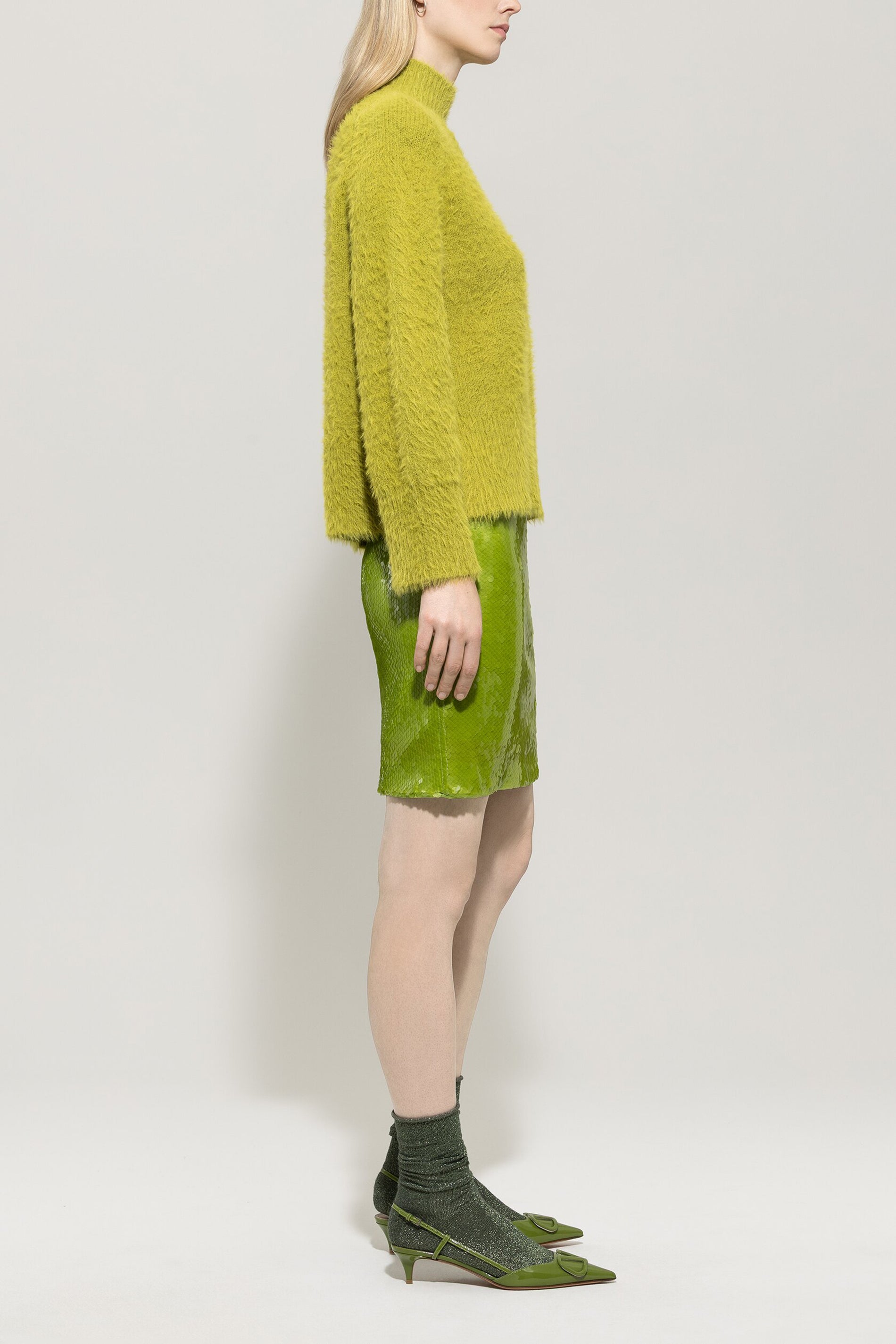 Minirock mit Pailletten - acid - Standard | Model Seite