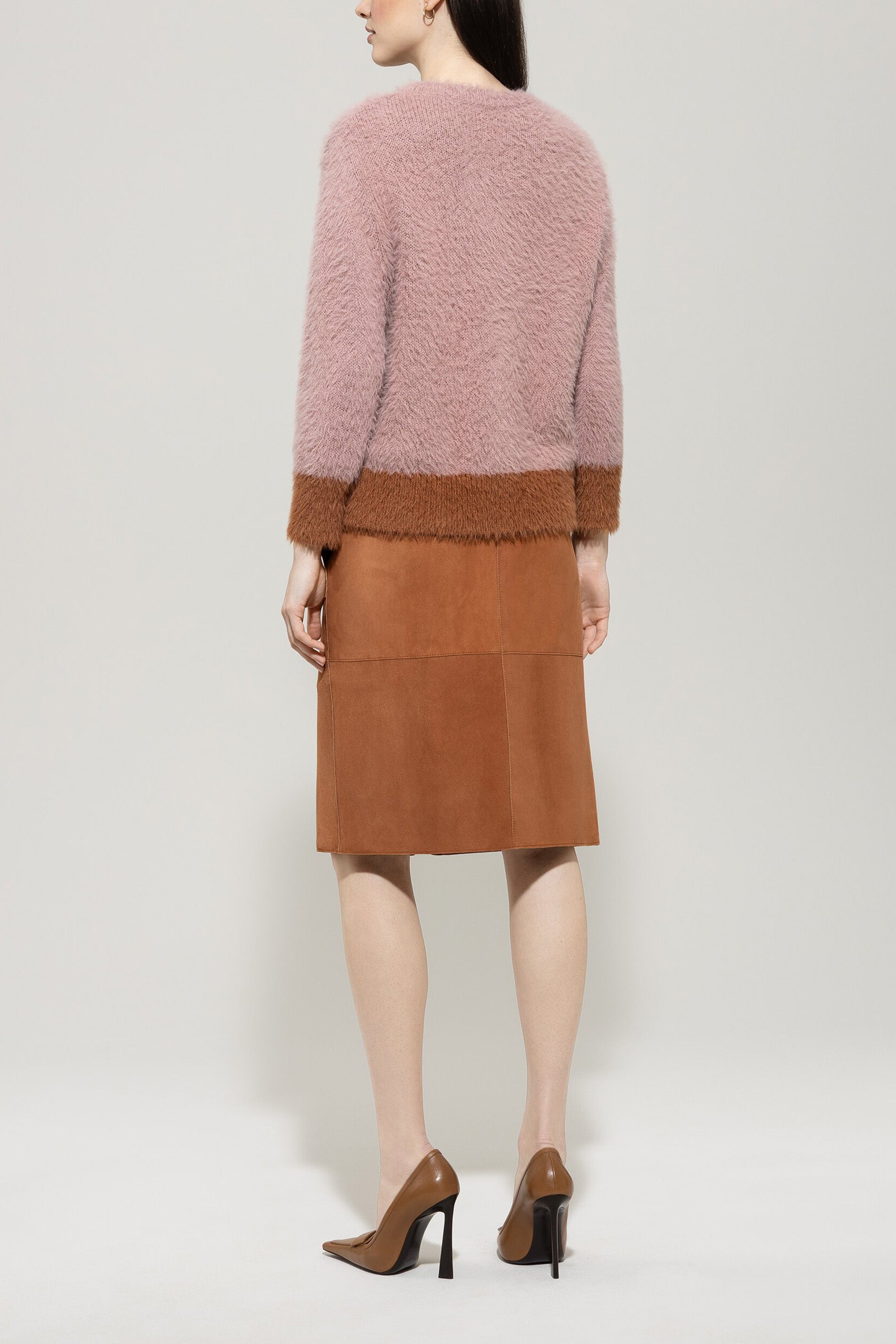 Veloursleder-Cargorock - cinnamon - Standard | Model Rück