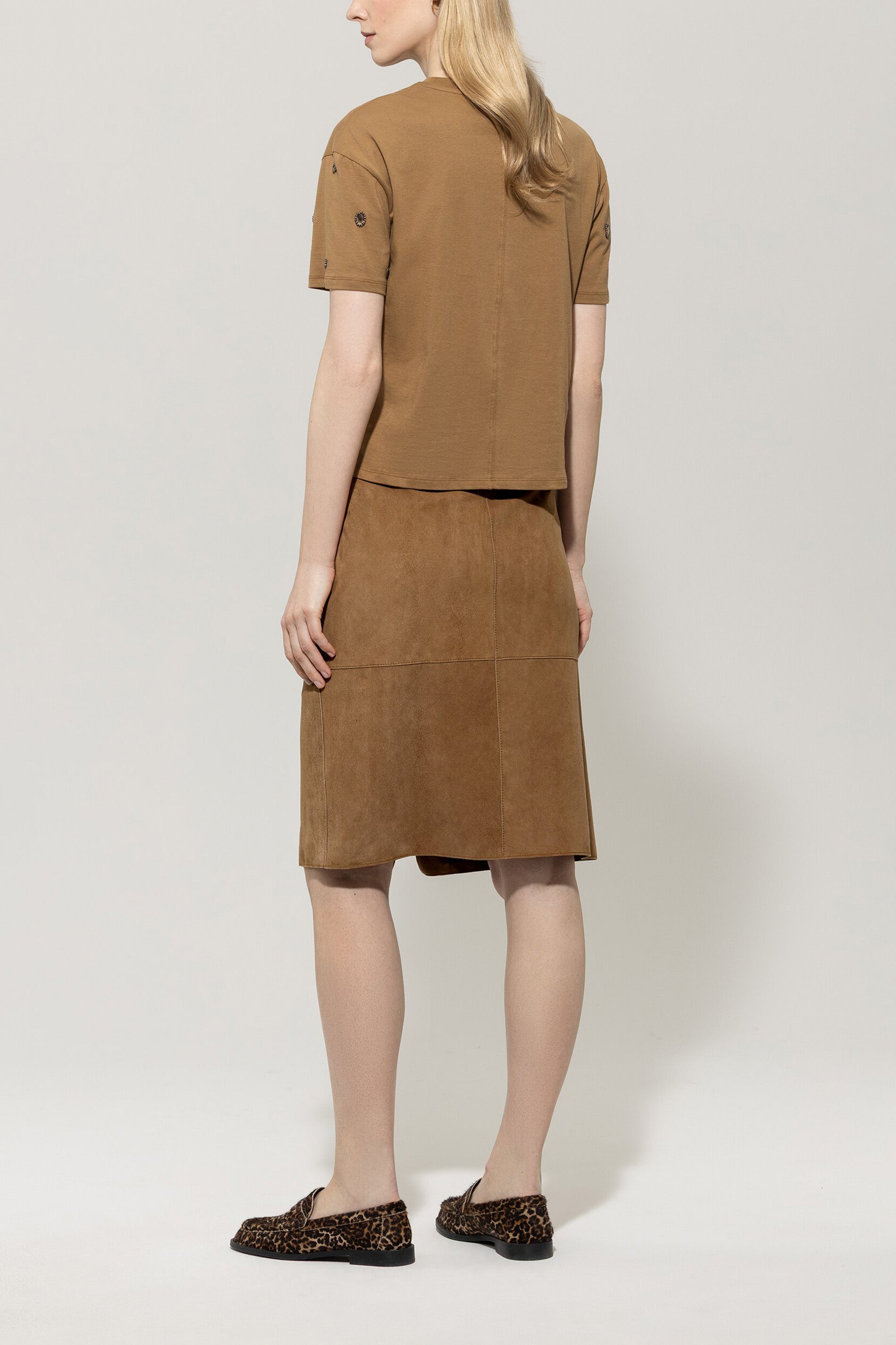 Veloursleder-Cargorock - hanf - Standard | Model Rück