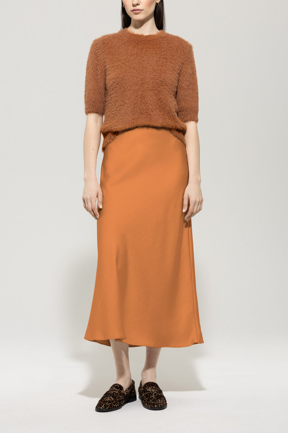 Satin skirt - cinnamon - Standard