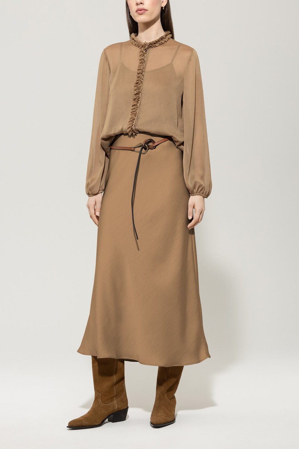 Satin skirt - hemp - Standard