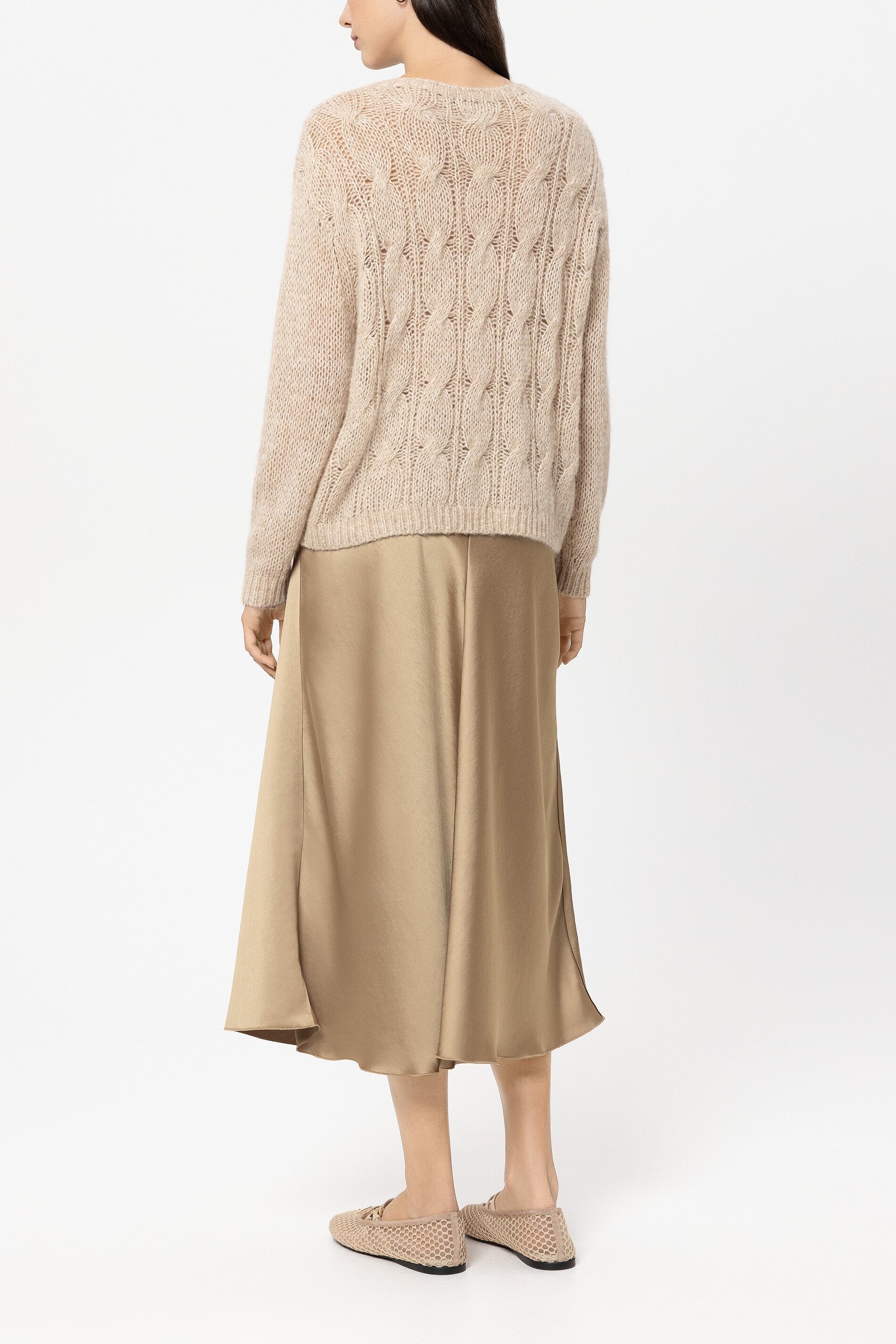 Satin-Rock - golden camel - Standard | Model Rück