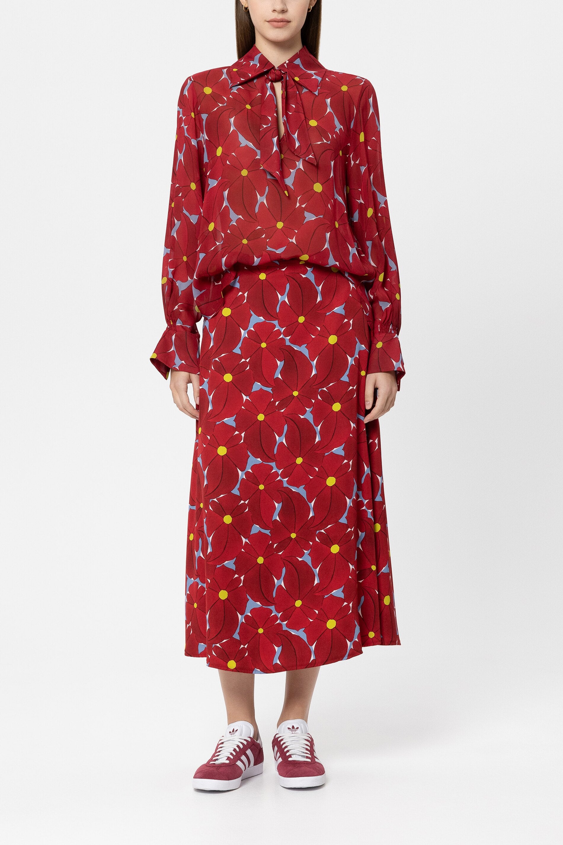 Maxi-Rock mit Flower-Print - multi - Standard | Model Front