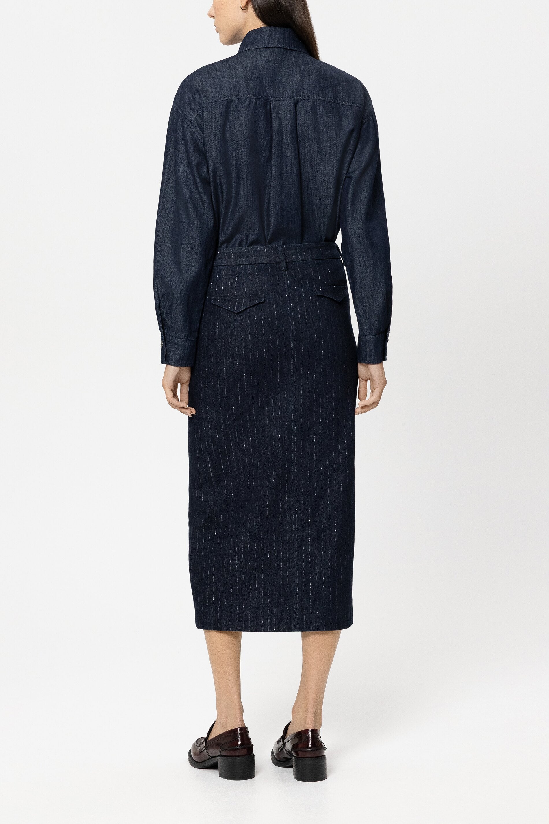 Pinstripe-Denim-Rock - denim blue - Standard | Model Rück