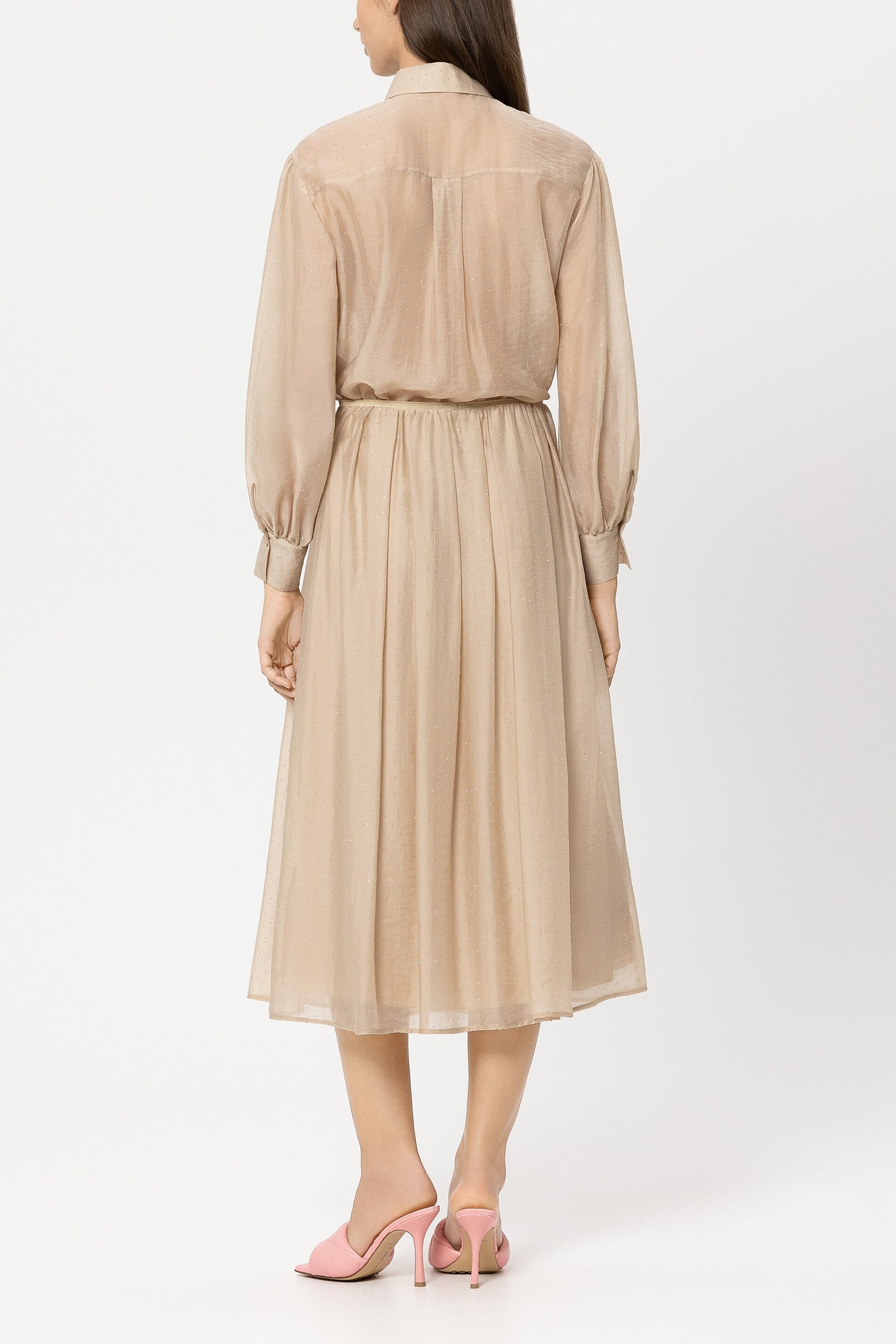 Rock mit Glitzersteinen - soft camel - Standard | Model Rück