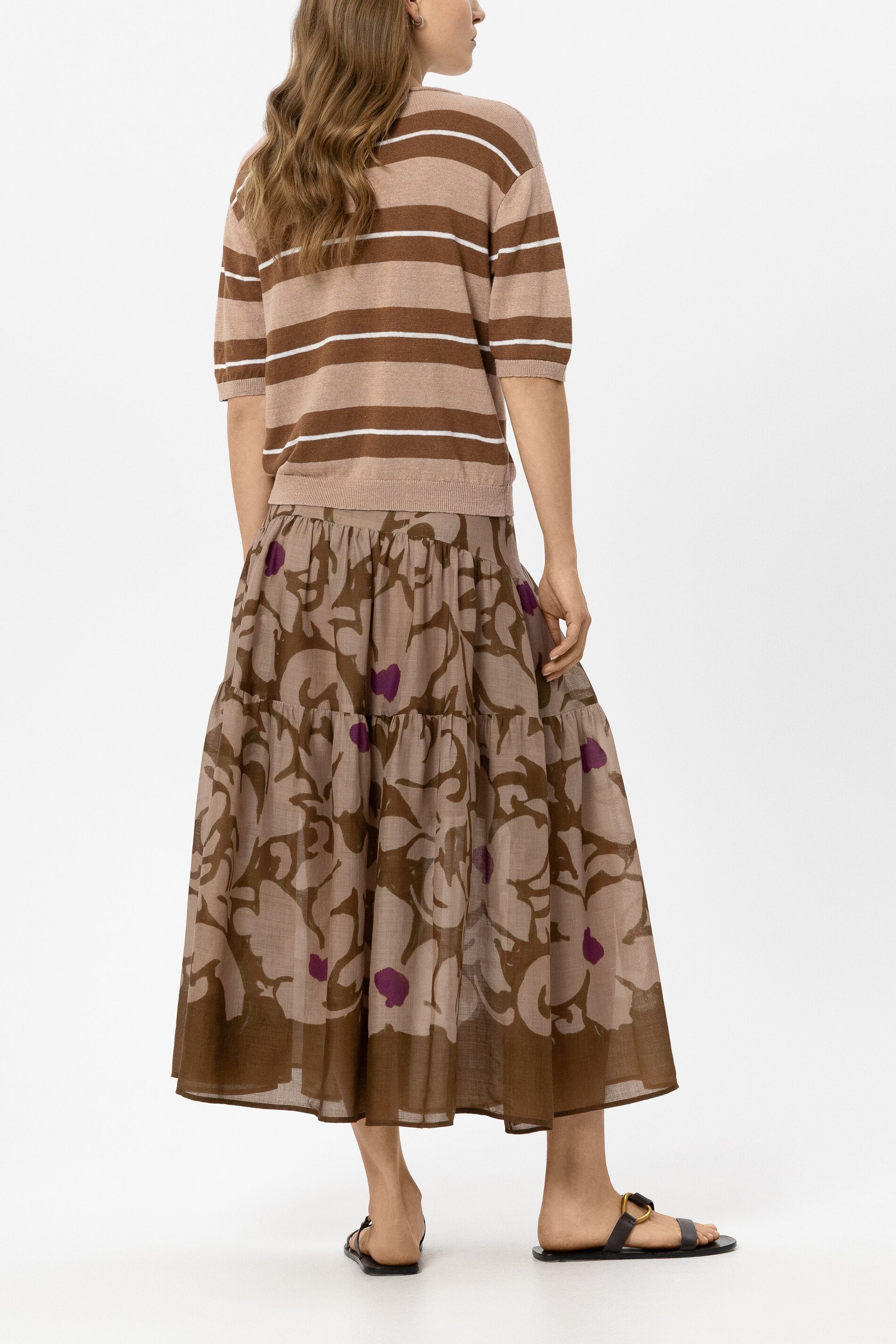 Maxi-Rock mit Flower-Print - light terracotta / multi - Standard | Model Rück