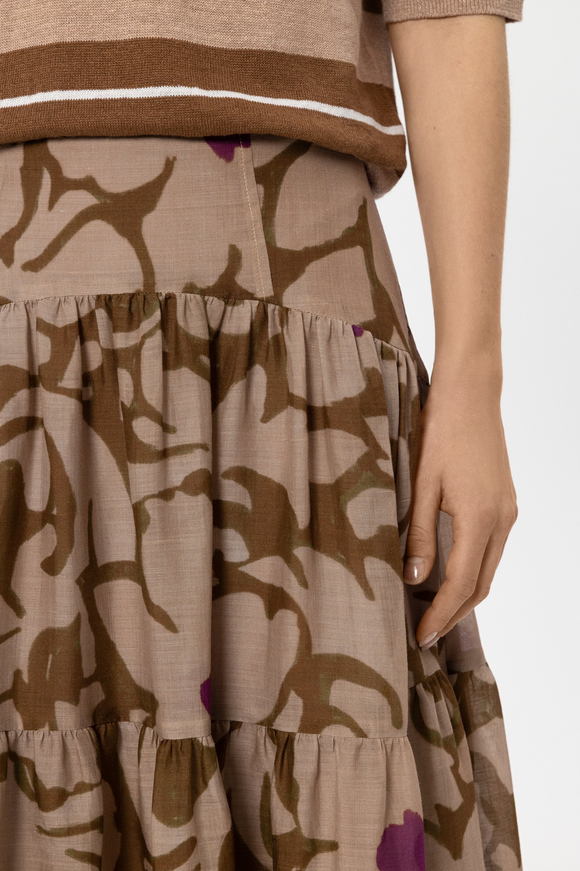 Maxi-Rock mit Flower-Print - light terracotta / multi - Standard | Model Detail