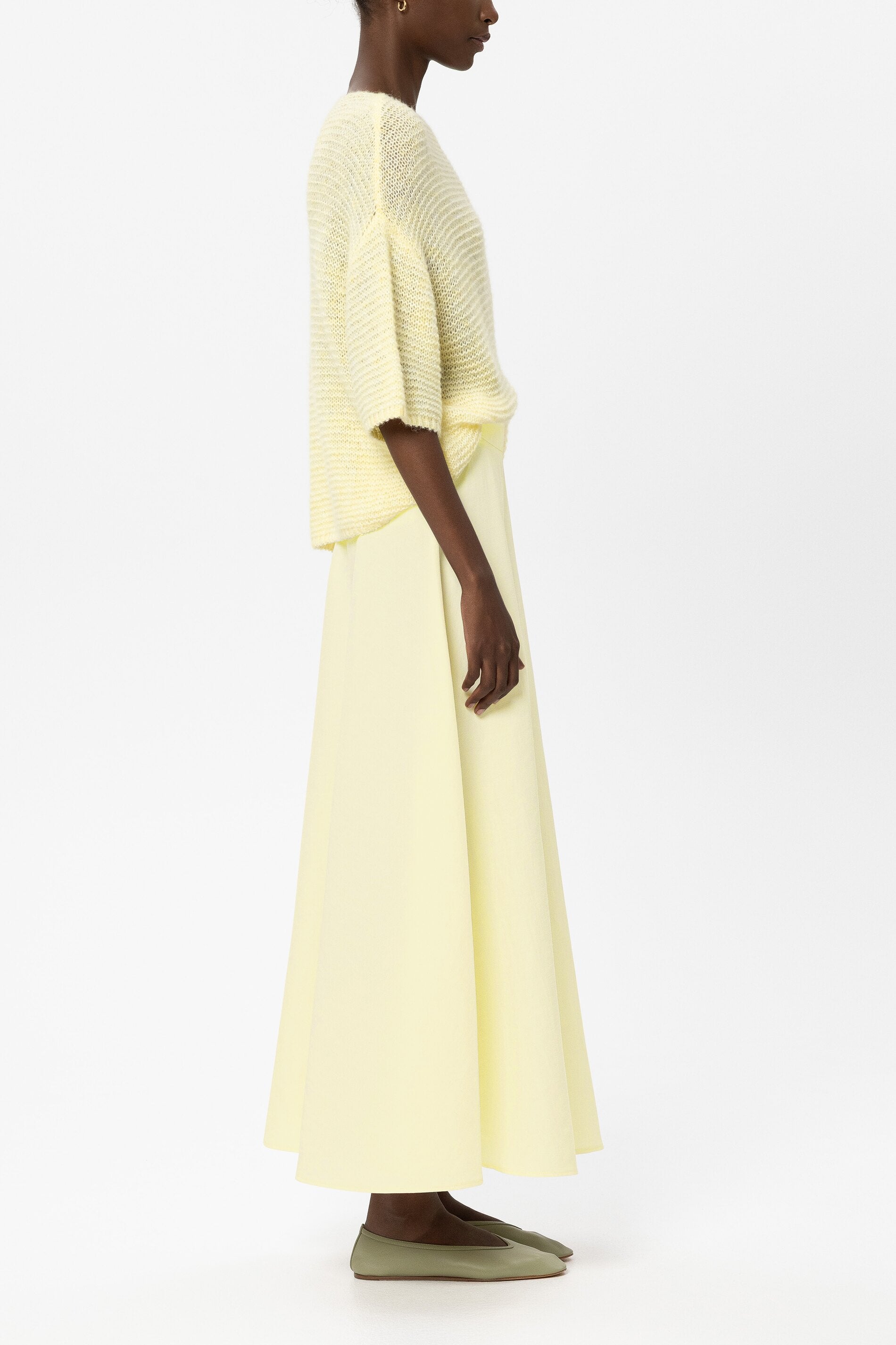 Rock aus Leinen-Mix - citron - Standard | Model Seite