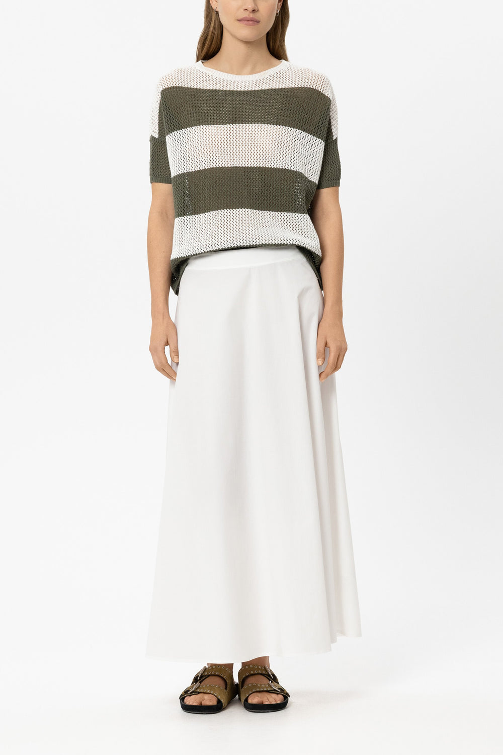Gabardine-Rock in A-Linie - white - Standard