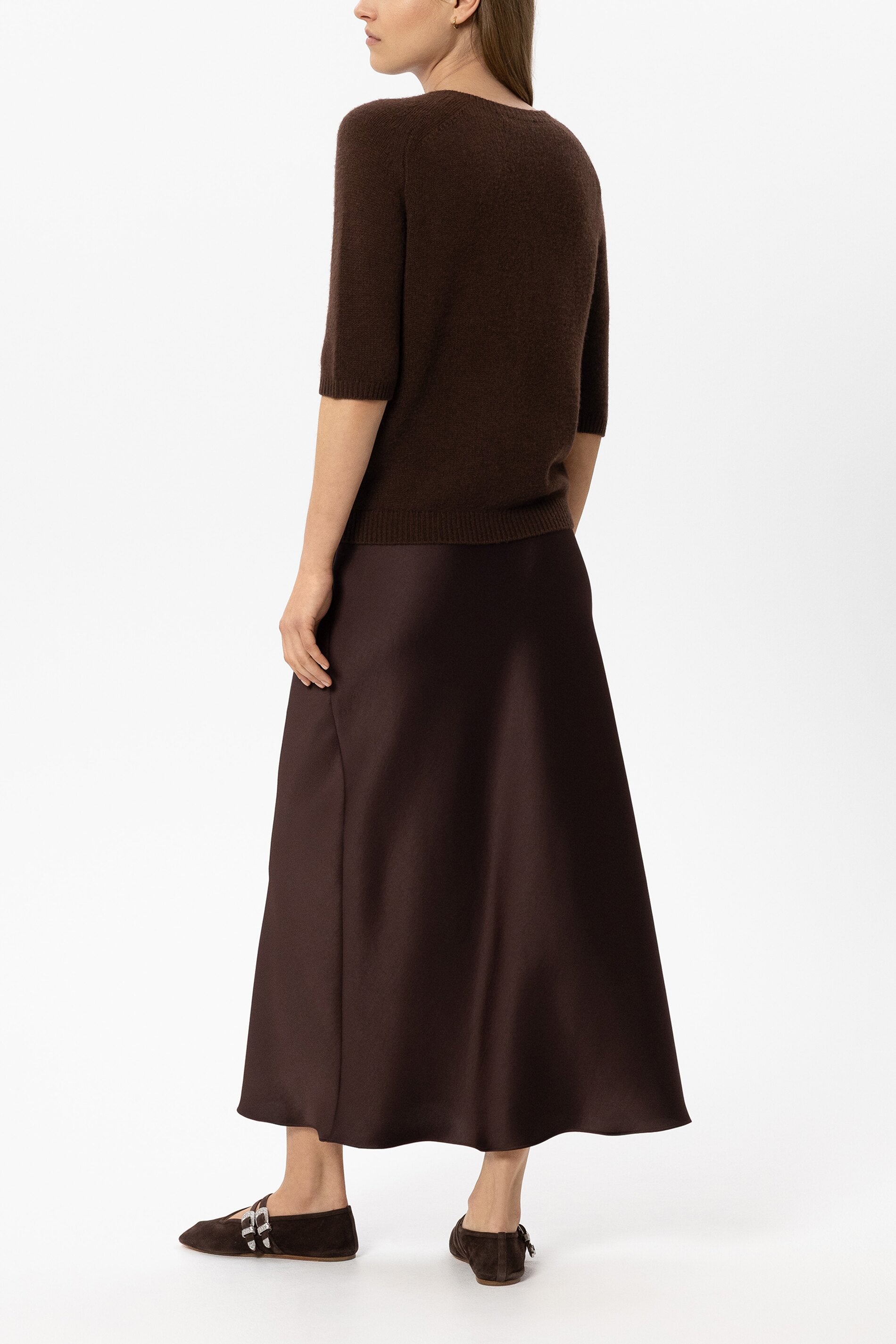 Satin-Rock - marone - Standard | Model Rück