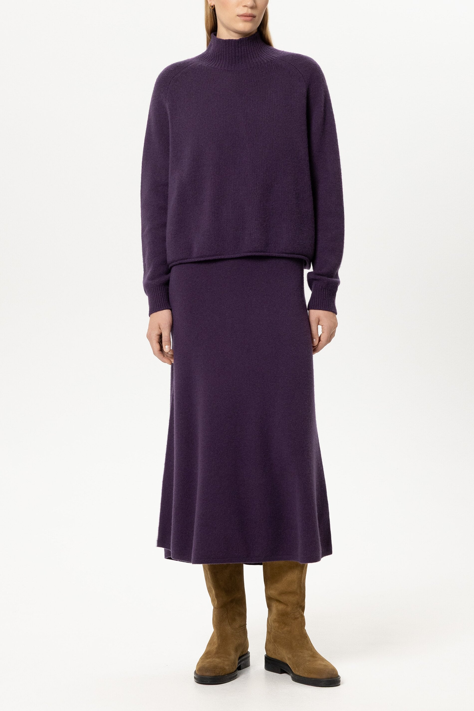 Rock aus Kaschmir-Mix - plum - Standard | Model Front