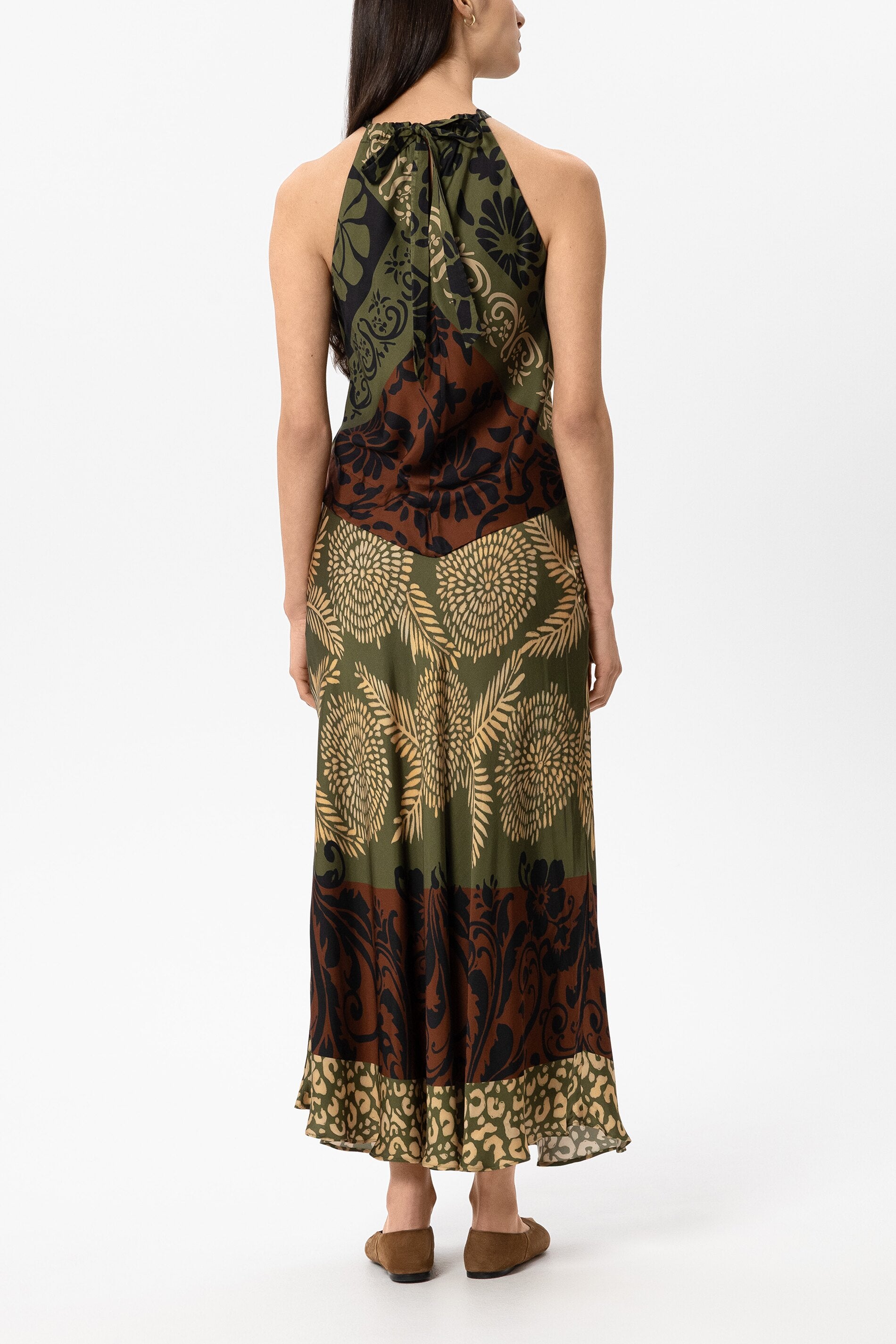 Maxi-Rock mit Leaf-Print - multi - Standard | Model Rück