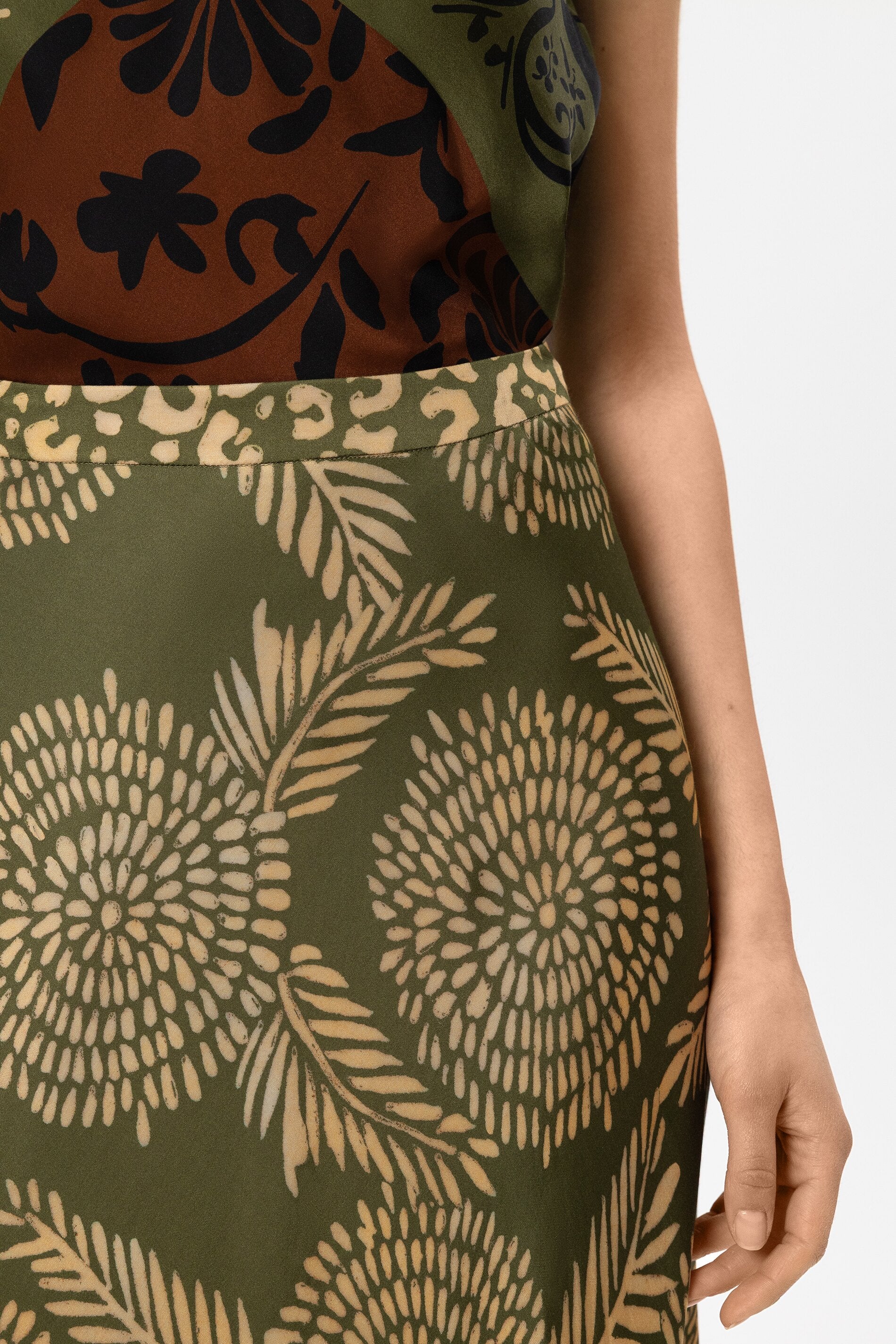Maxi-Rock mit Leaf-Print - multi - Standard | Model Detail