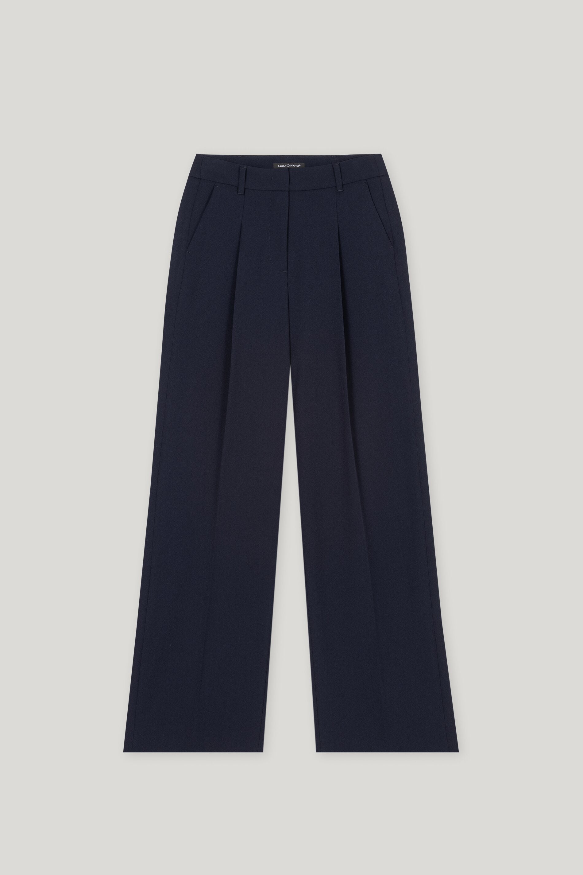 Wideleg-Pants mit Bundfalten - dark navy - Standard | Artikel Front