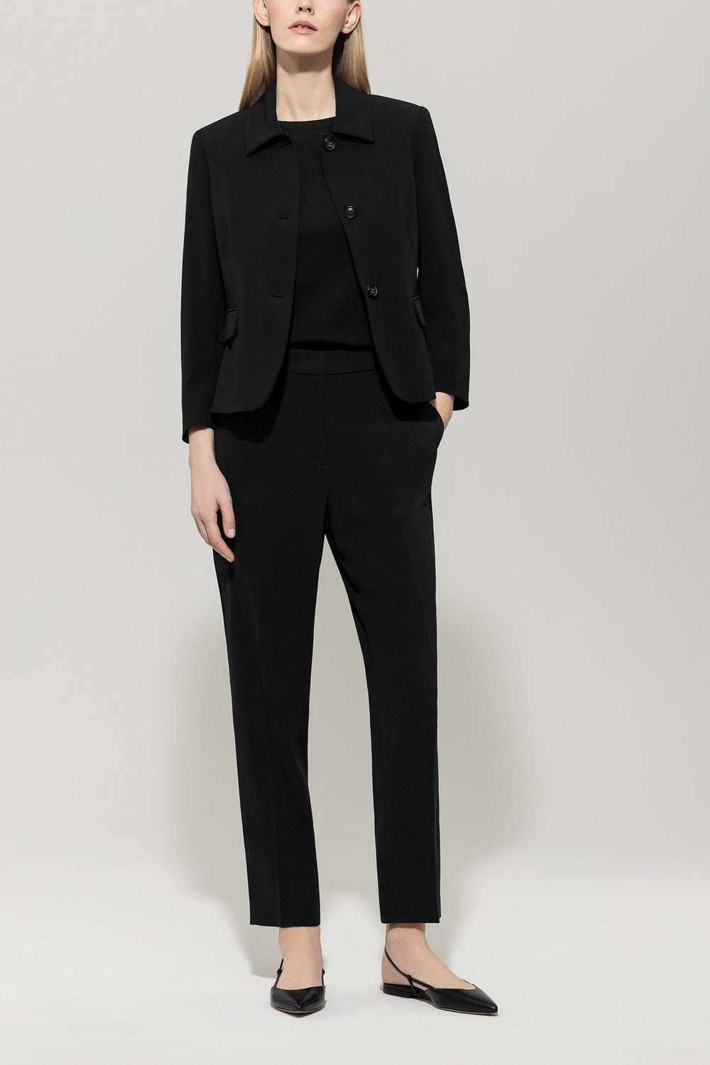 Pantalon conique en techno-sablé - deep black - Standard