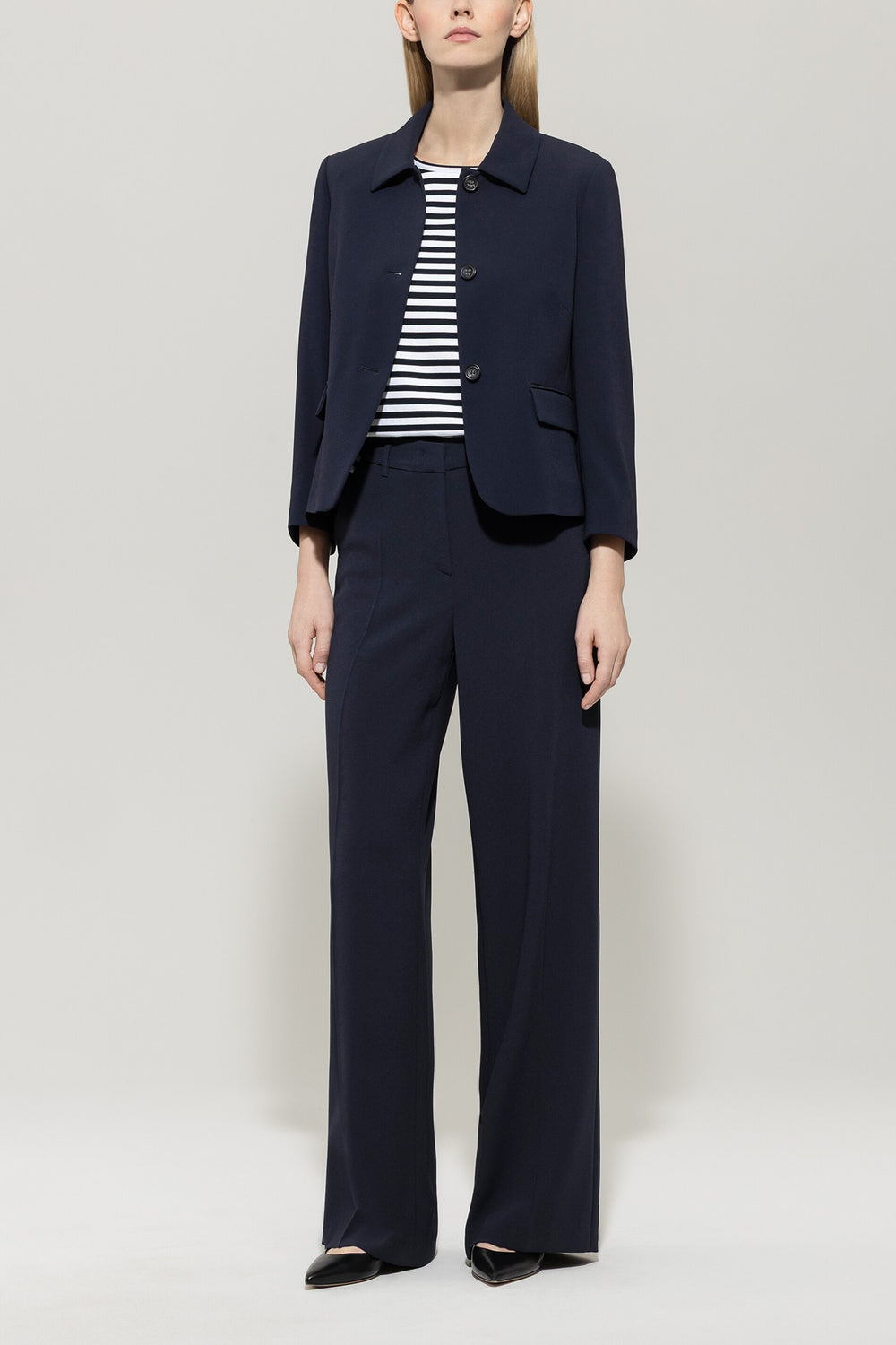 Pantalon large en techno-sablé - dark navy - Standard