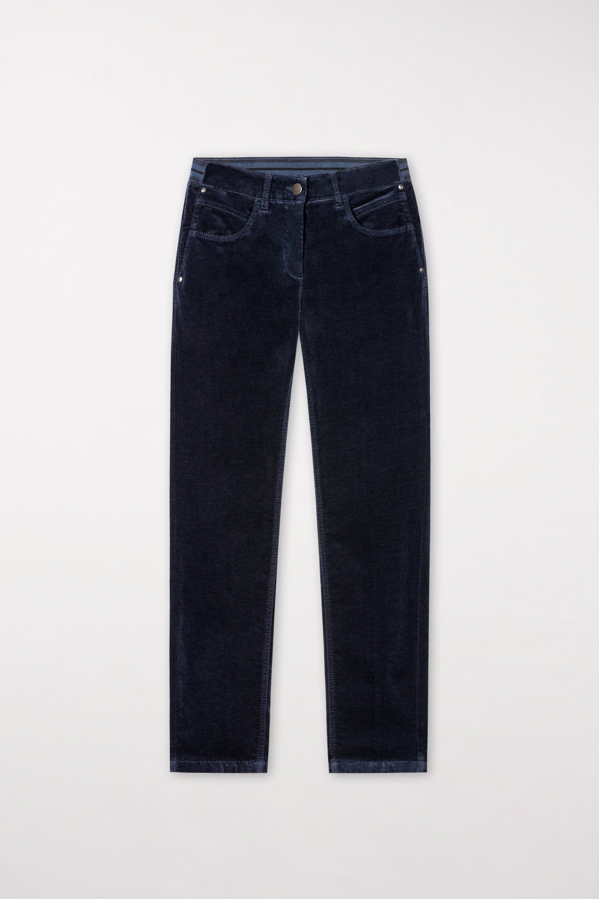 High-Stretch-Velvet-Pants - midnight blue - Standard | Artikel Front