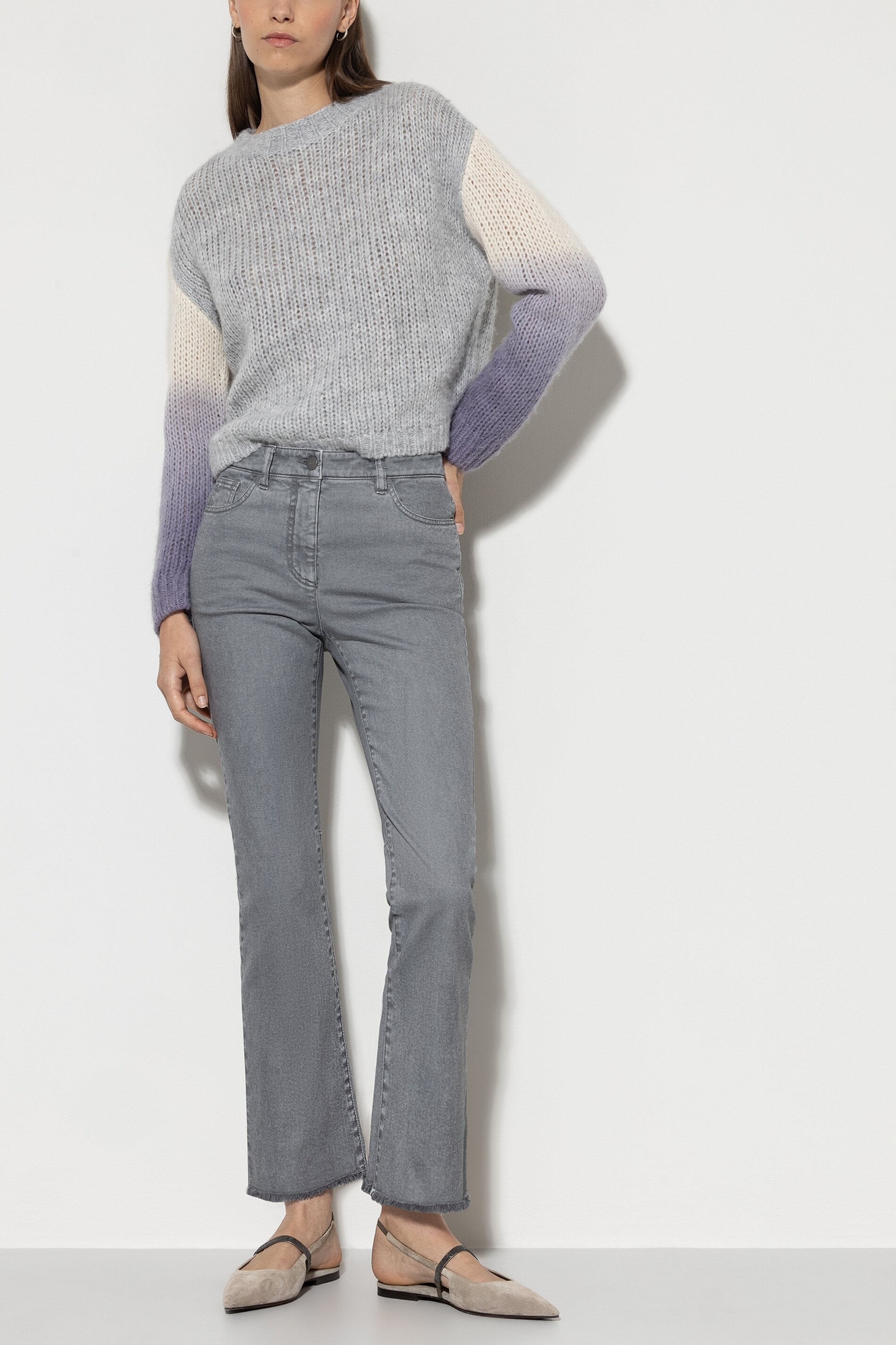 Authentic-Twill-Denim - silver grey - ohne Motiv | Model Front