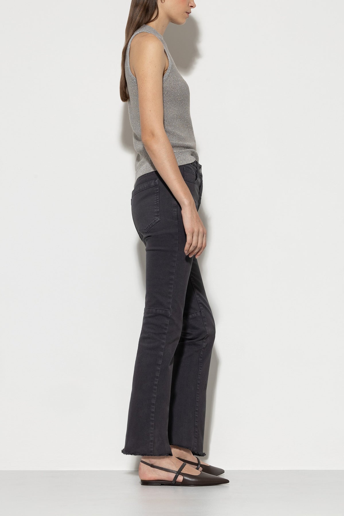 Authentic-Twill-Denim - asphalt - ohne Motiv | Model Seite