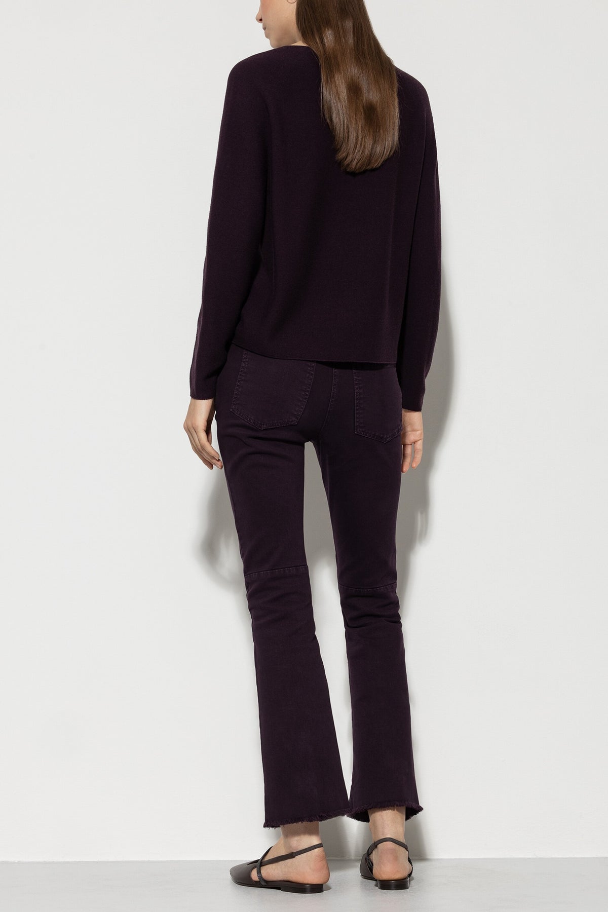 Authentic-Twill-Denim - burgundy - ohne Motiv | Model Rück