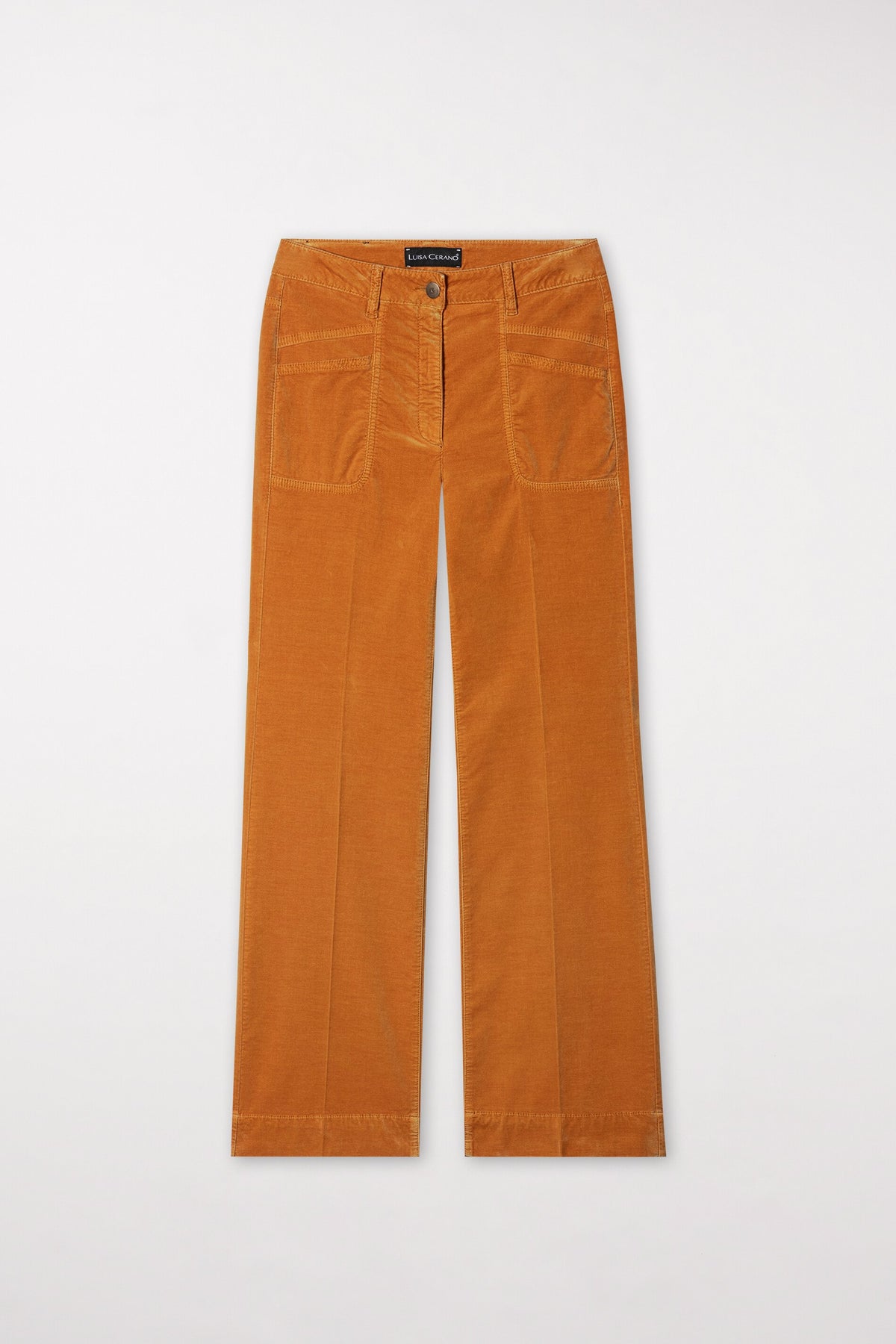 Samt-Flared-Pants - kurkuma - Standard | Artikel Front