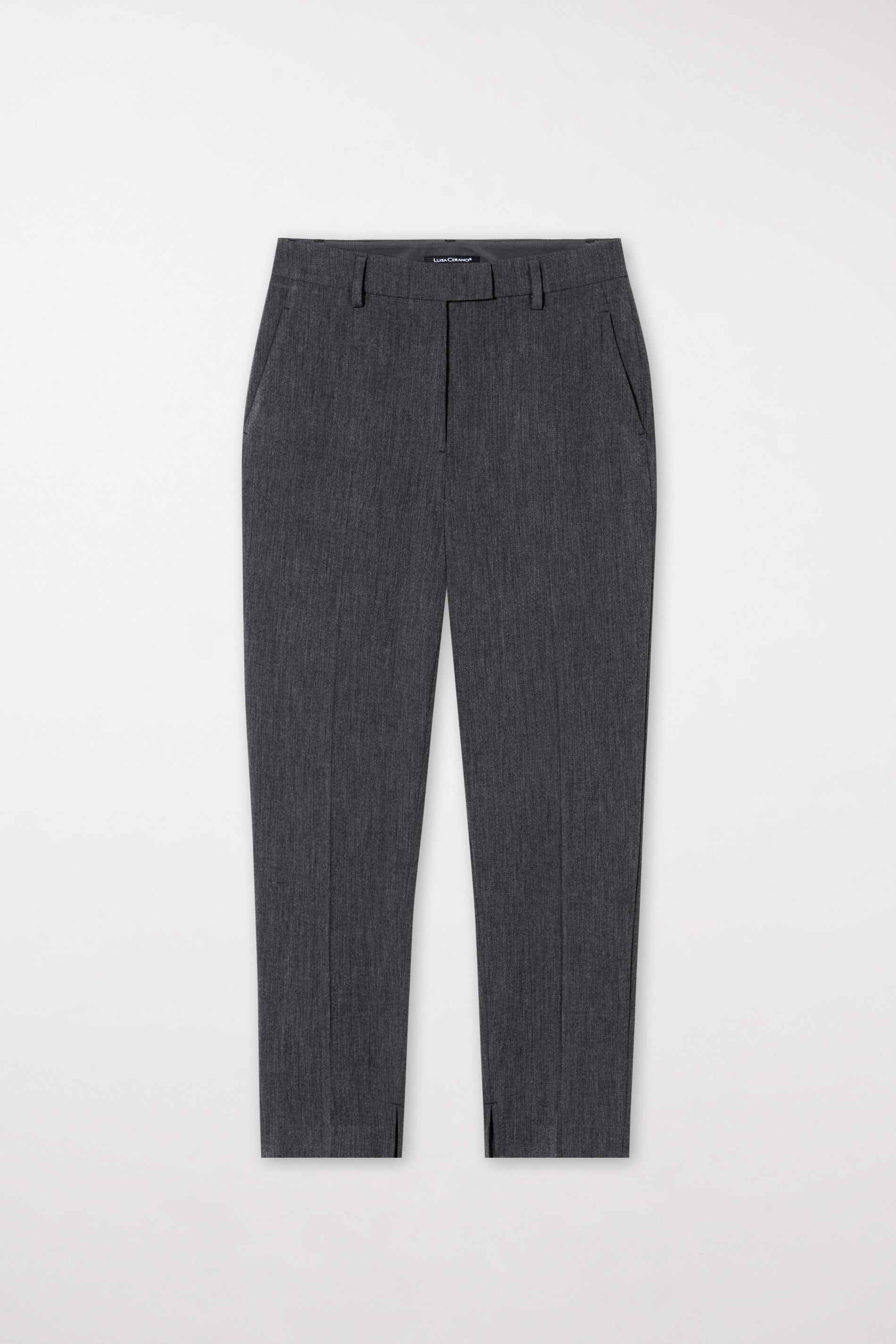Tapered-Pants aus Kaschmir-Mix - dark grey melange - Standard | Artikel Front