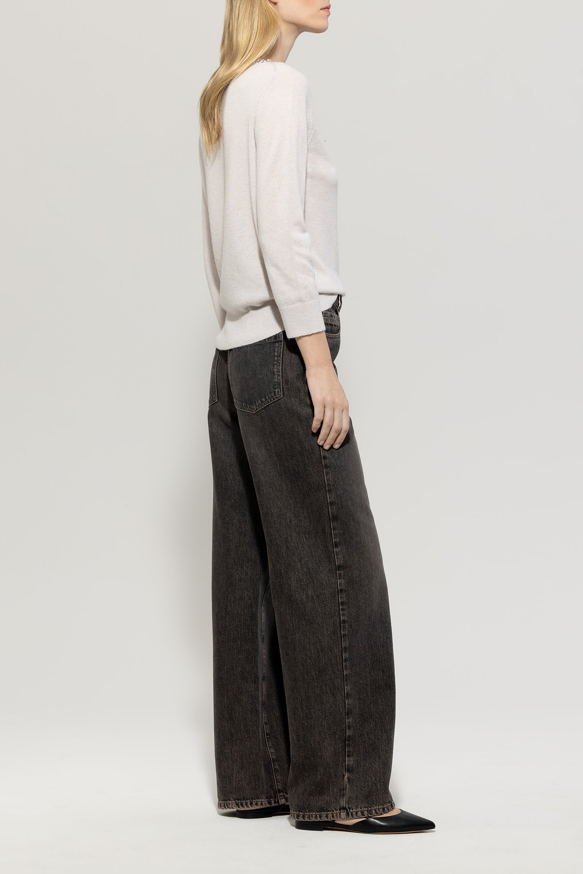 Wideleg-Denim - grey denim - Standard | Model Seite