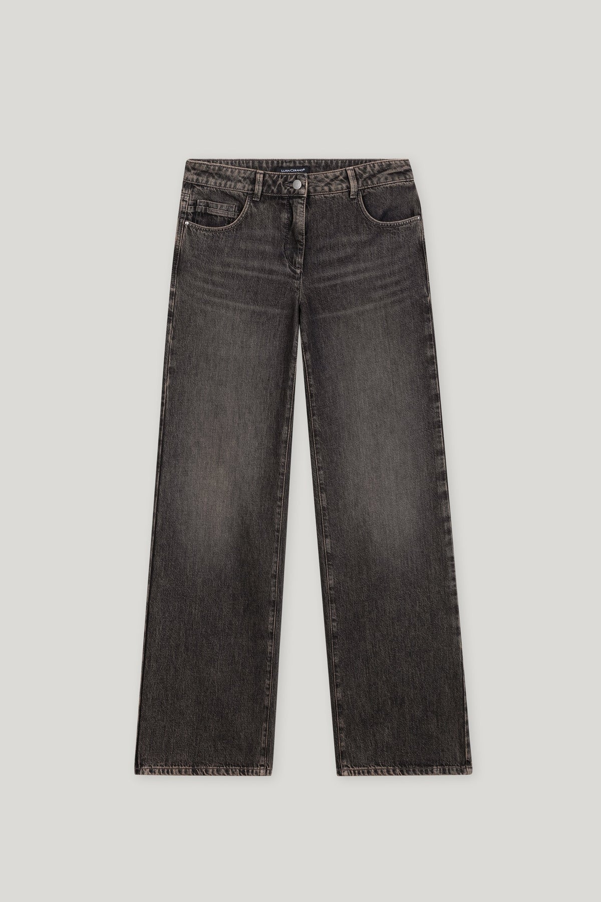 Wideleg-Denim - grey denim - mittlere Version | Artikel Front