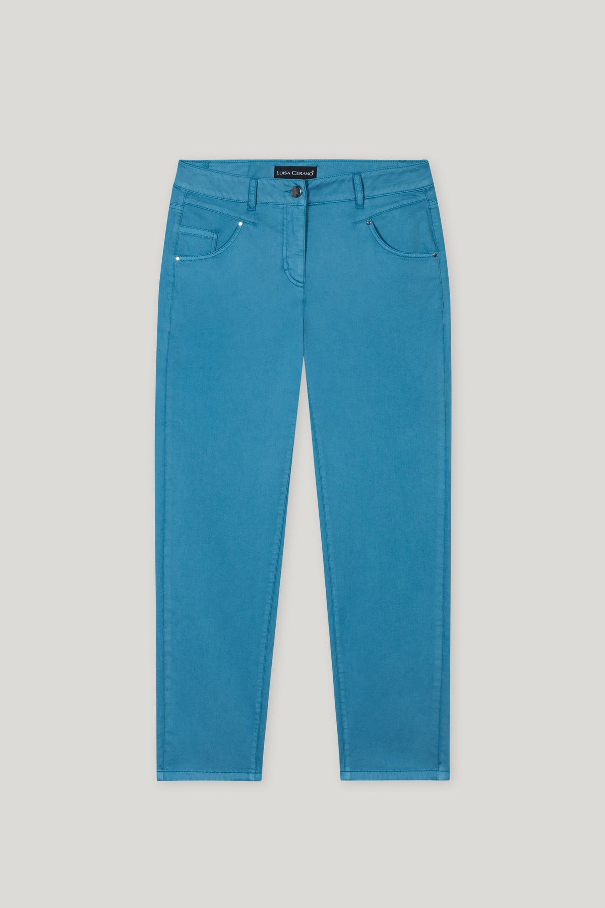 High-Stretch-Tapered-Denim - turquoise - Standard | Artikel Front