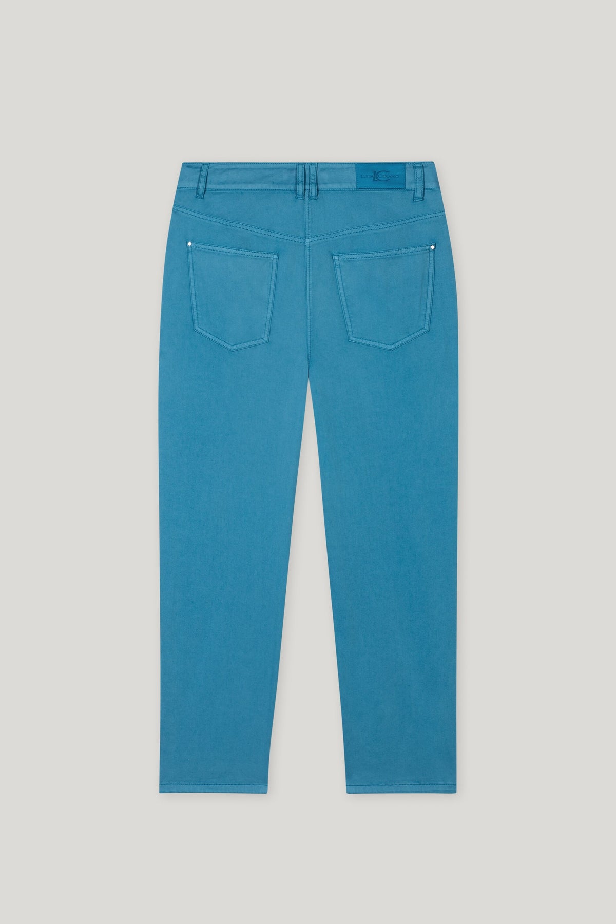 High-Stretch-Tapered-Denim - turquoise - Standard | Artikel Rück