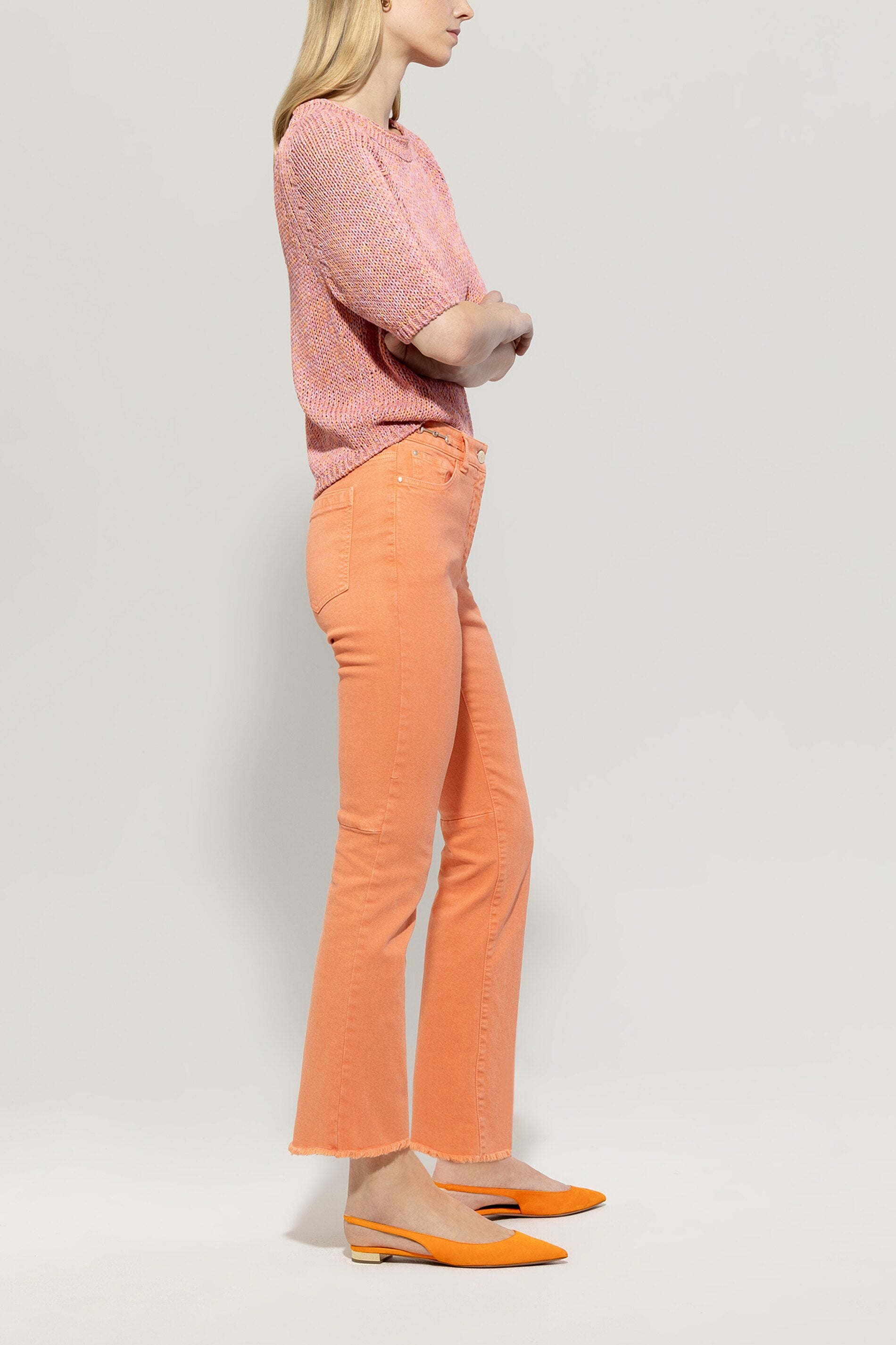 Authentic-Babyflare-Denim - peachy orange - Standard | Model Seite