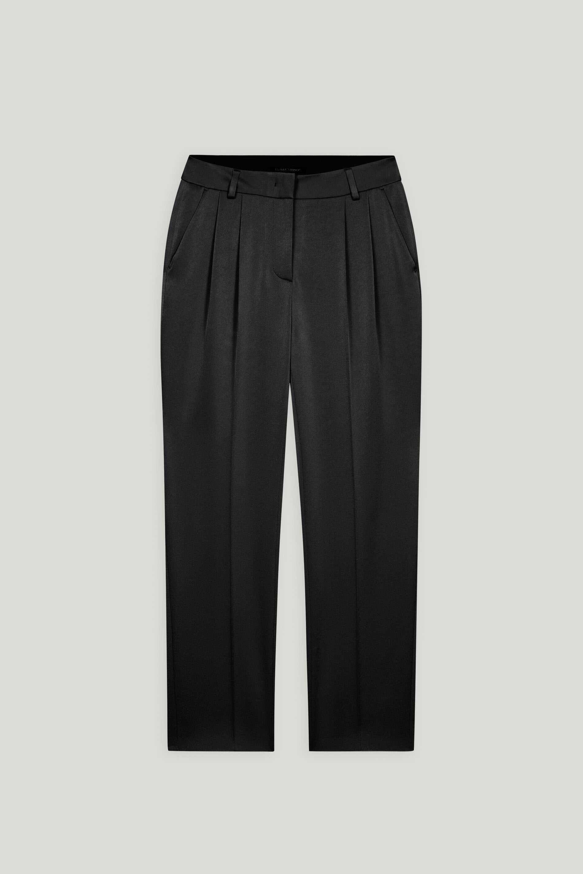 Satin-Tapered-Pants - deep black - Standard | Artikel Front