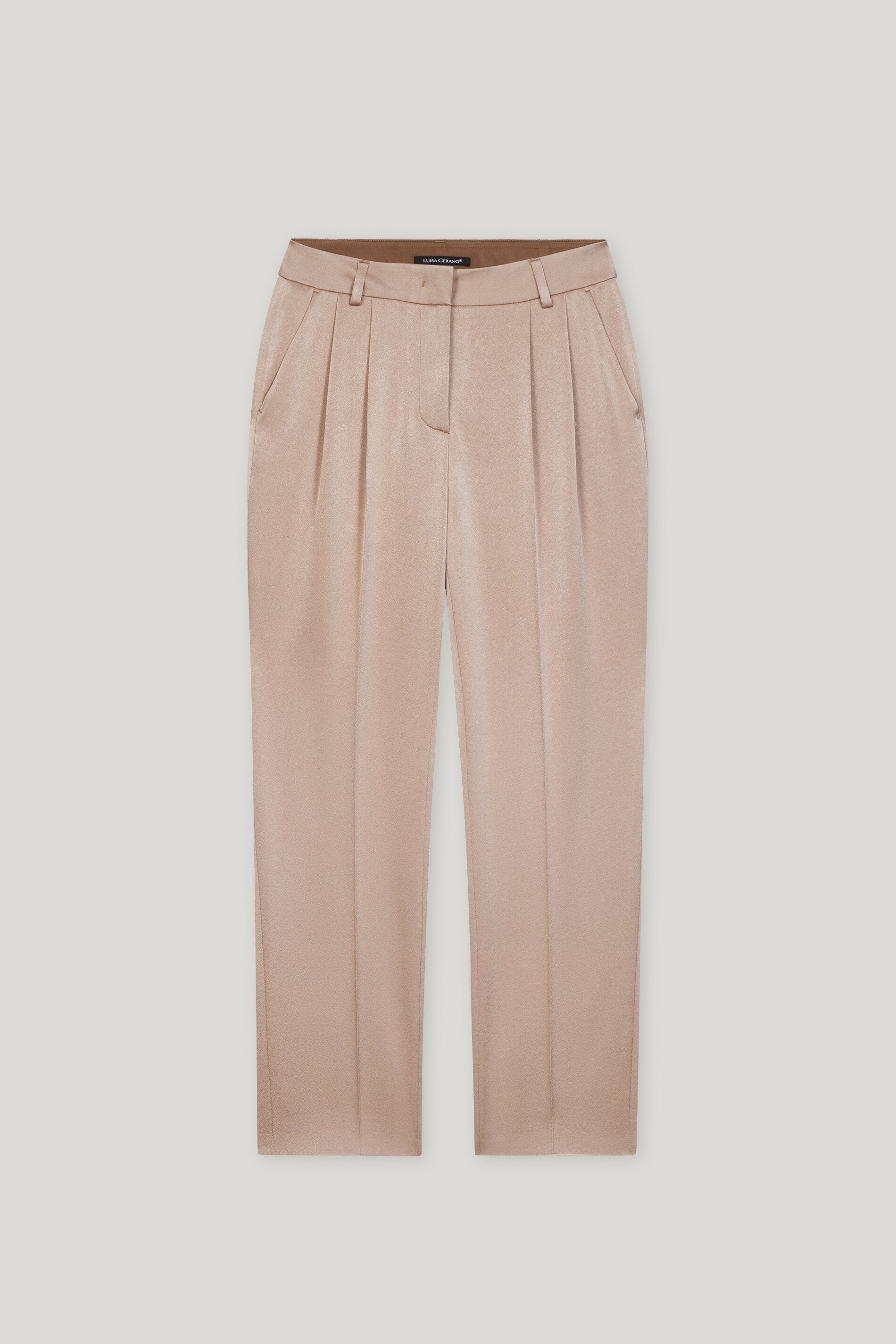 Satin-Tapered-Pants - mushroom - Standard | Artikel Front