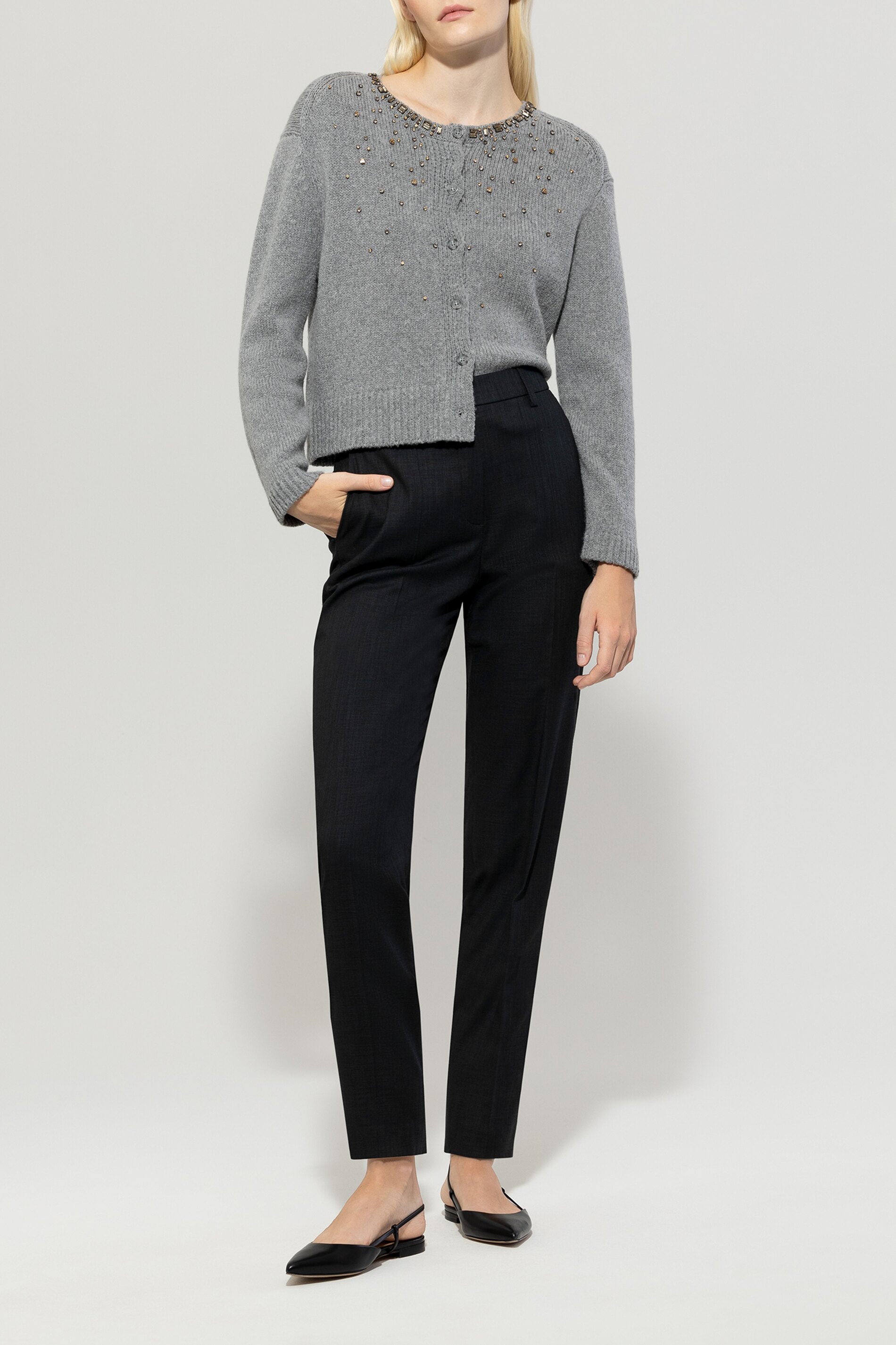 Tapered pants nearly black Standard