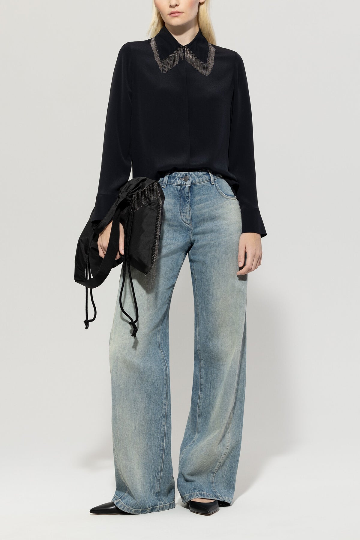 Vintage-Wideleg-Denim - denim blue - mittlere Version | Model Front
