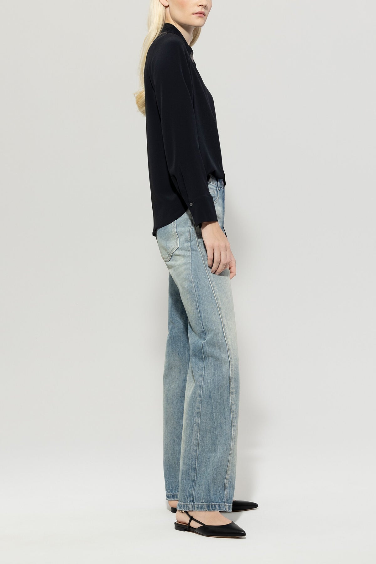 Vintage-Wideleg-Denim - denim blue - mittlere Version | Model Seite